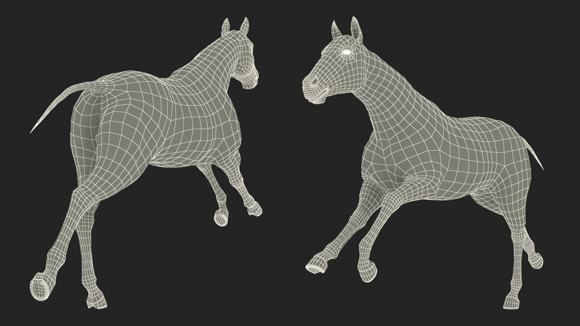 3D Running Bay Horse Fur