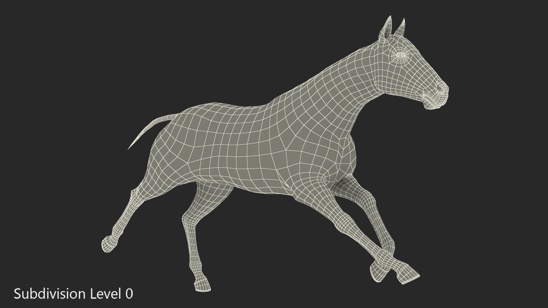 3D Running Bay Horse Fur