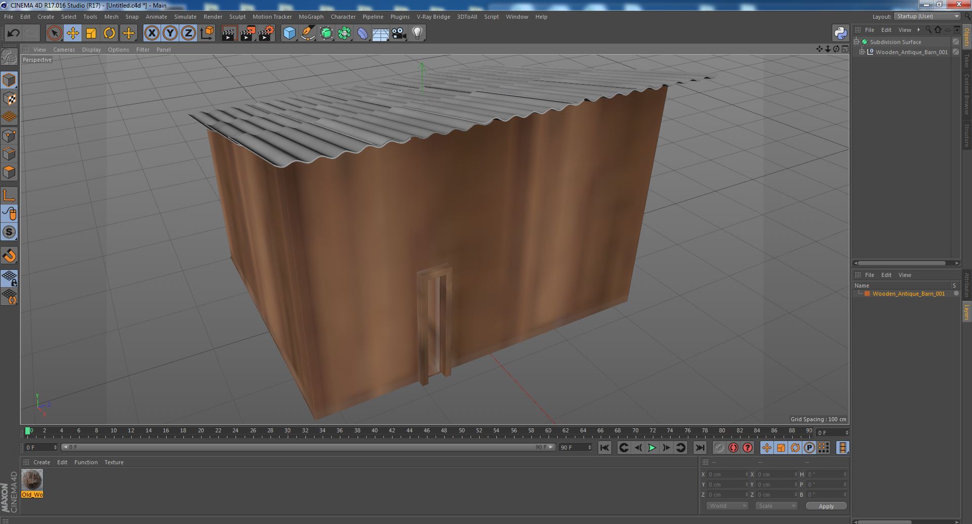 Wooden Antique Barn 3D model