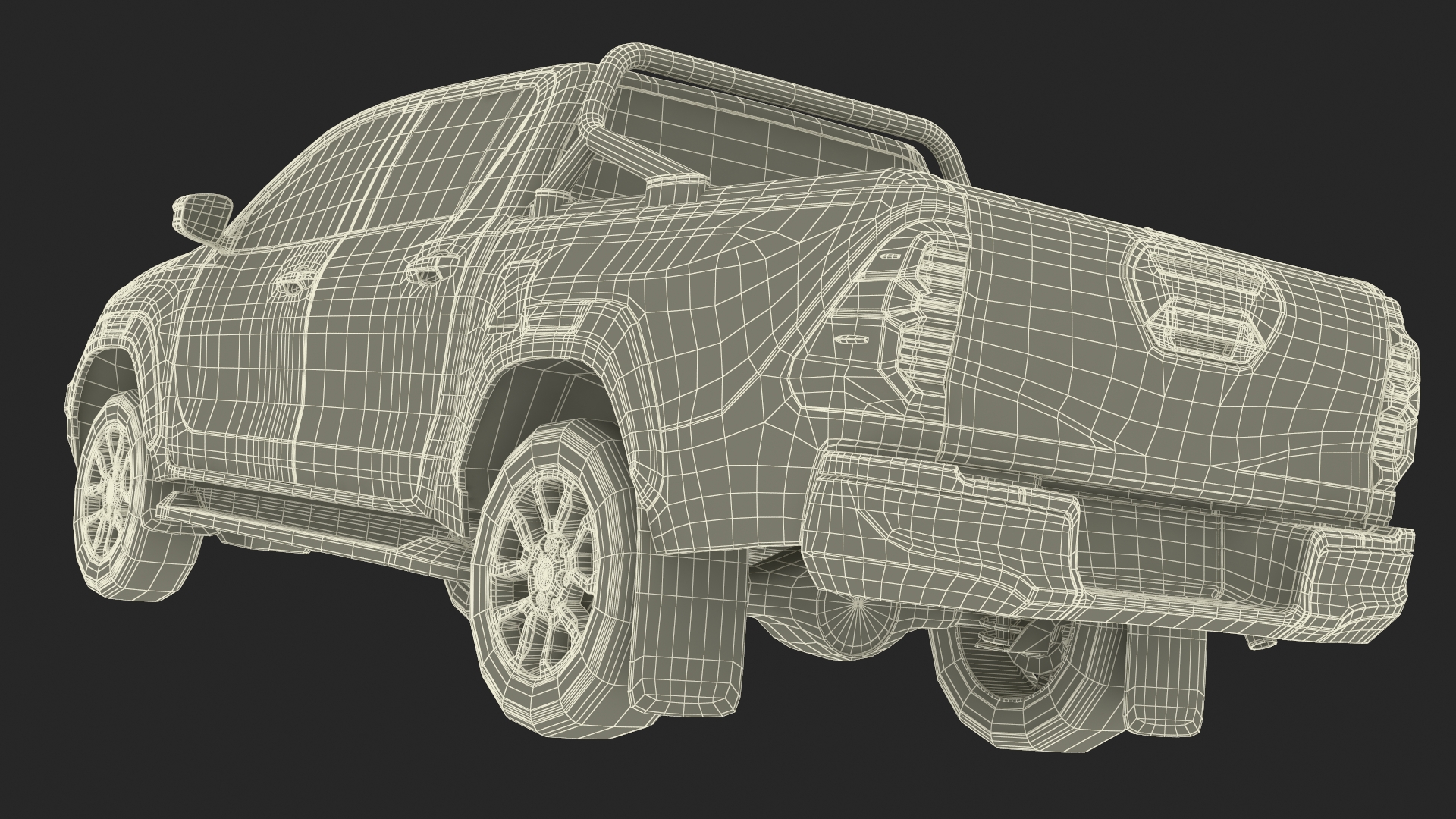 Pickup Truck Simplified White 3D model