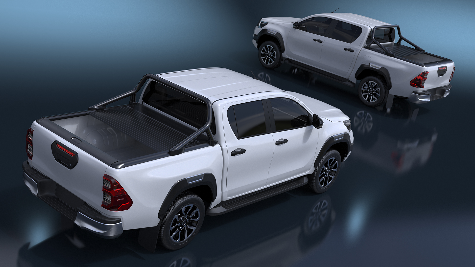 Pickup Truck Simplified White 3D model