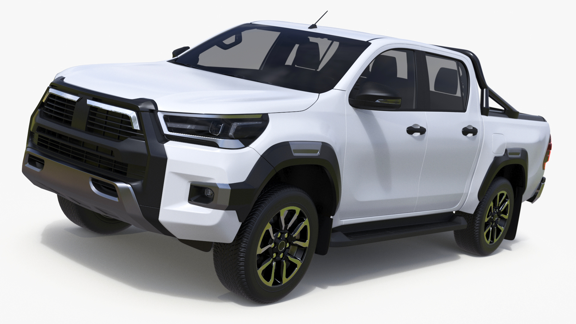 Pickup Truck Simplified White 3D model