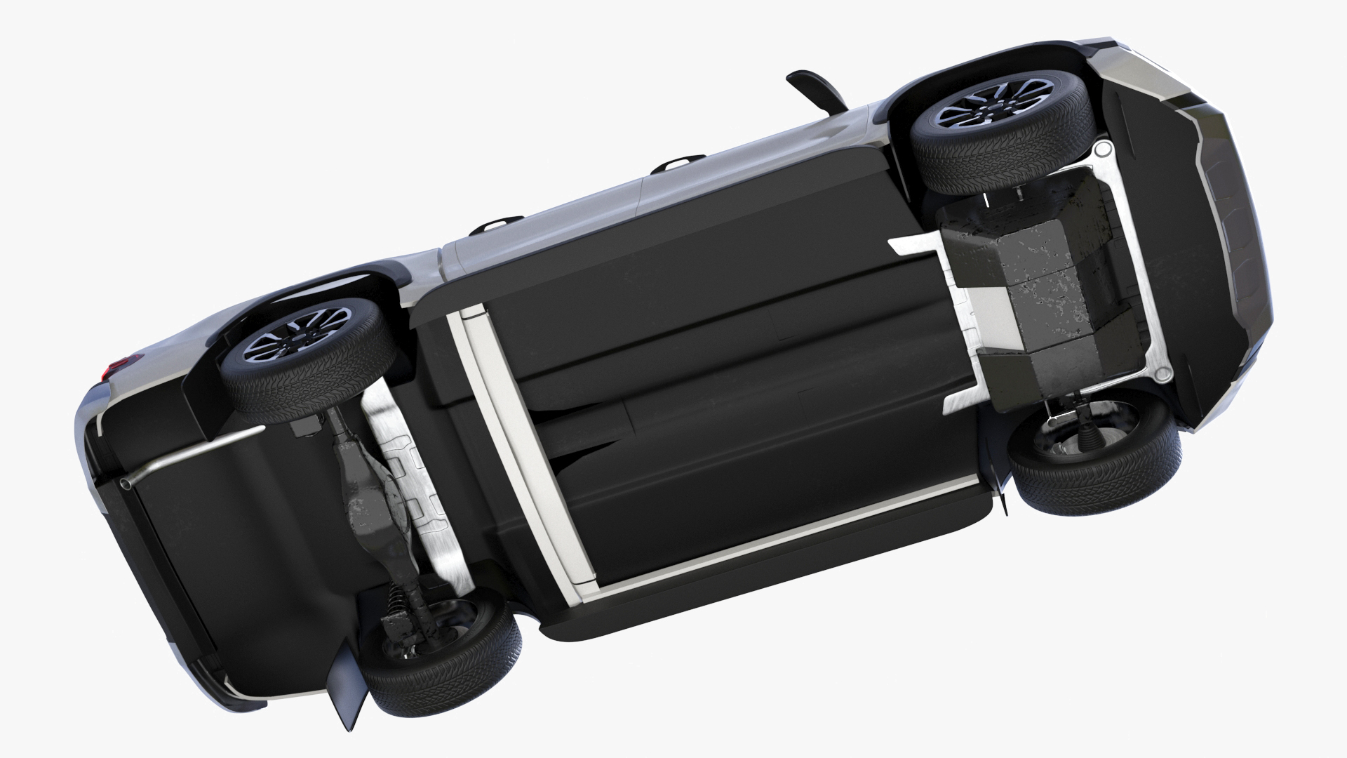 Pickup Truck Simplified White 3D model