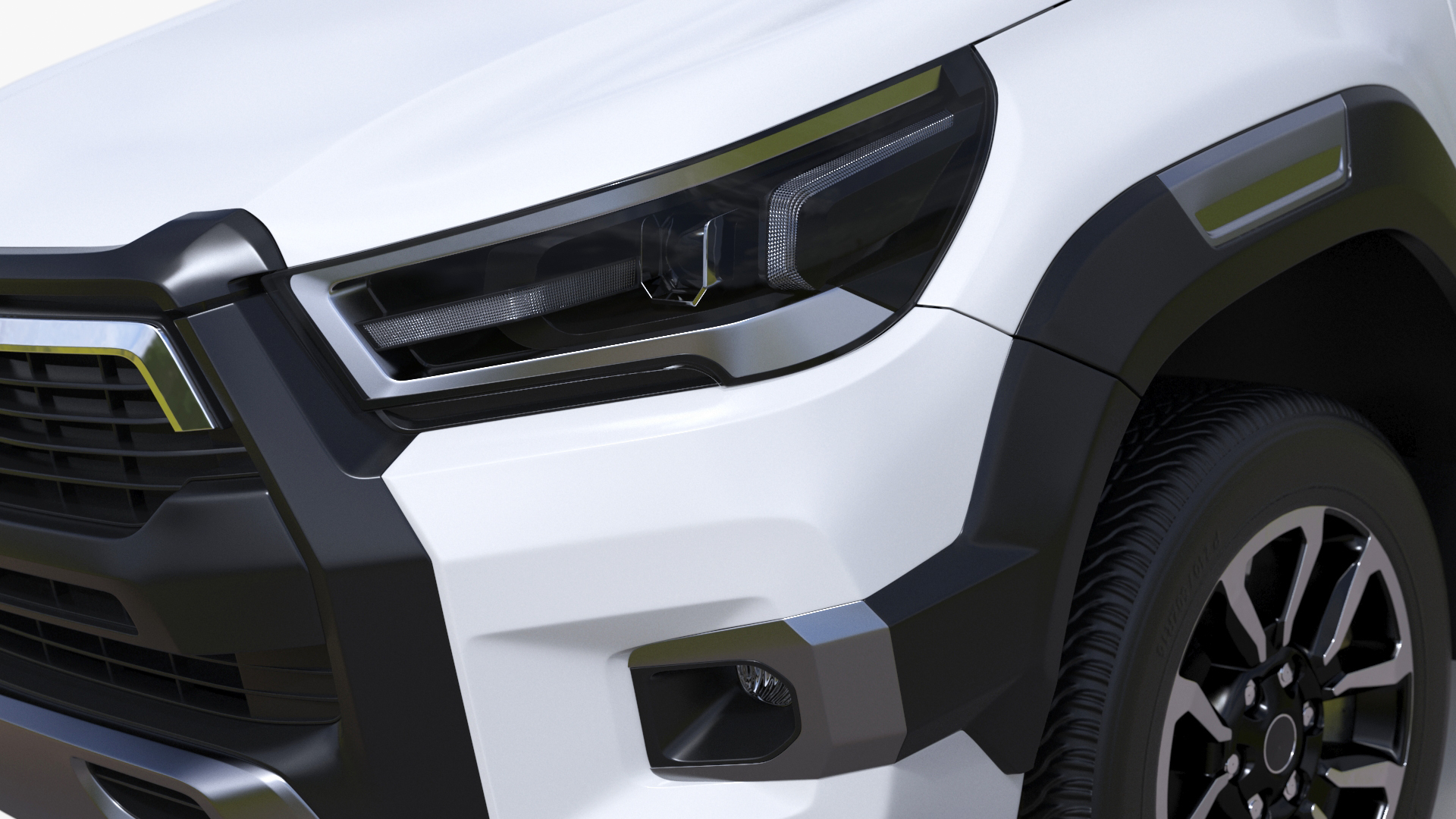 Pickup Truck Simplified White 3D model