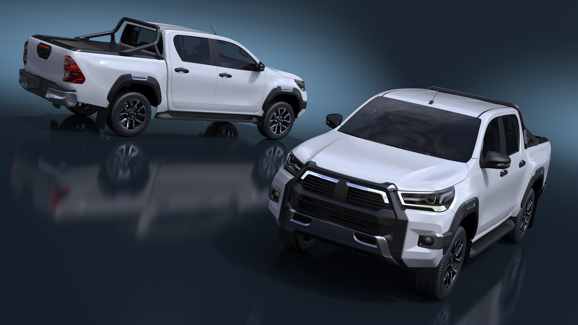 Pickup Truck Simplified White 3D model
