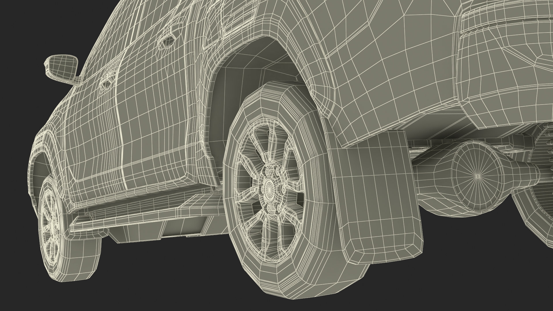 Pickup Truck Simplified White 3D model