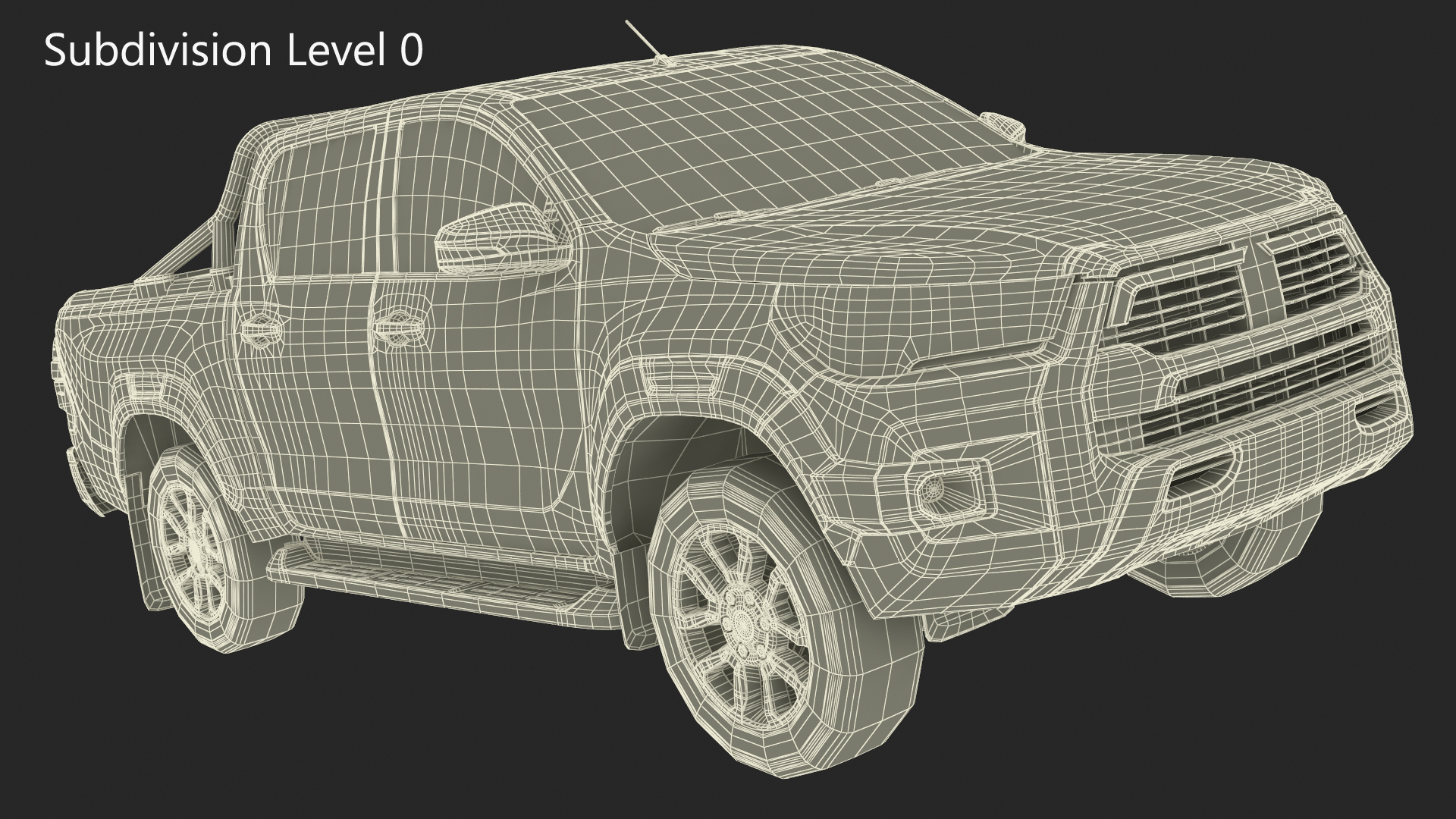 Pickup Truck Simplified White 3D model