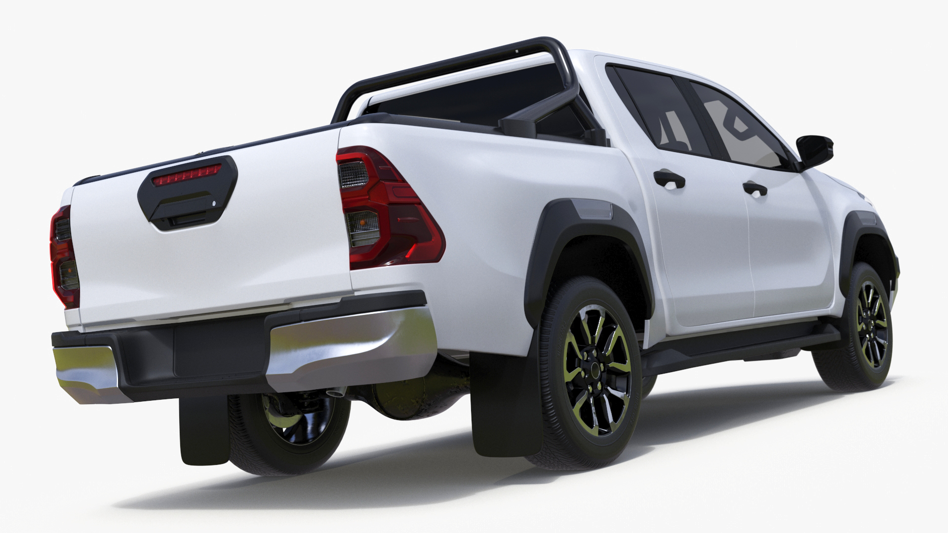 Pickup Truck Simplified White 3D model