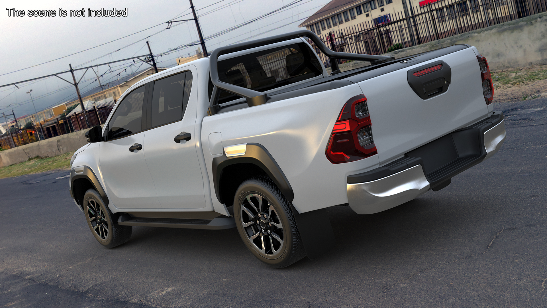 Pickup Truck Simplified White 3D model