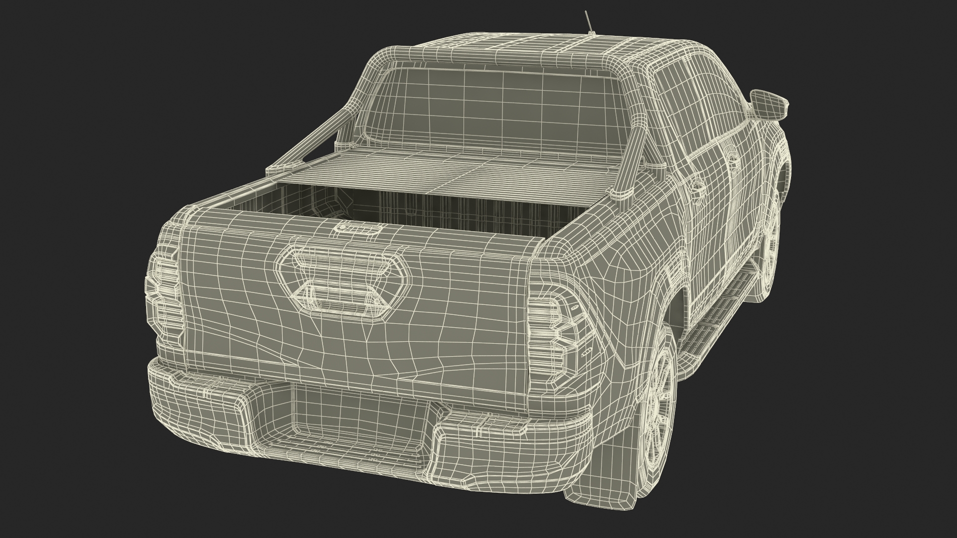 Pickup Truck Simplified White 3D model