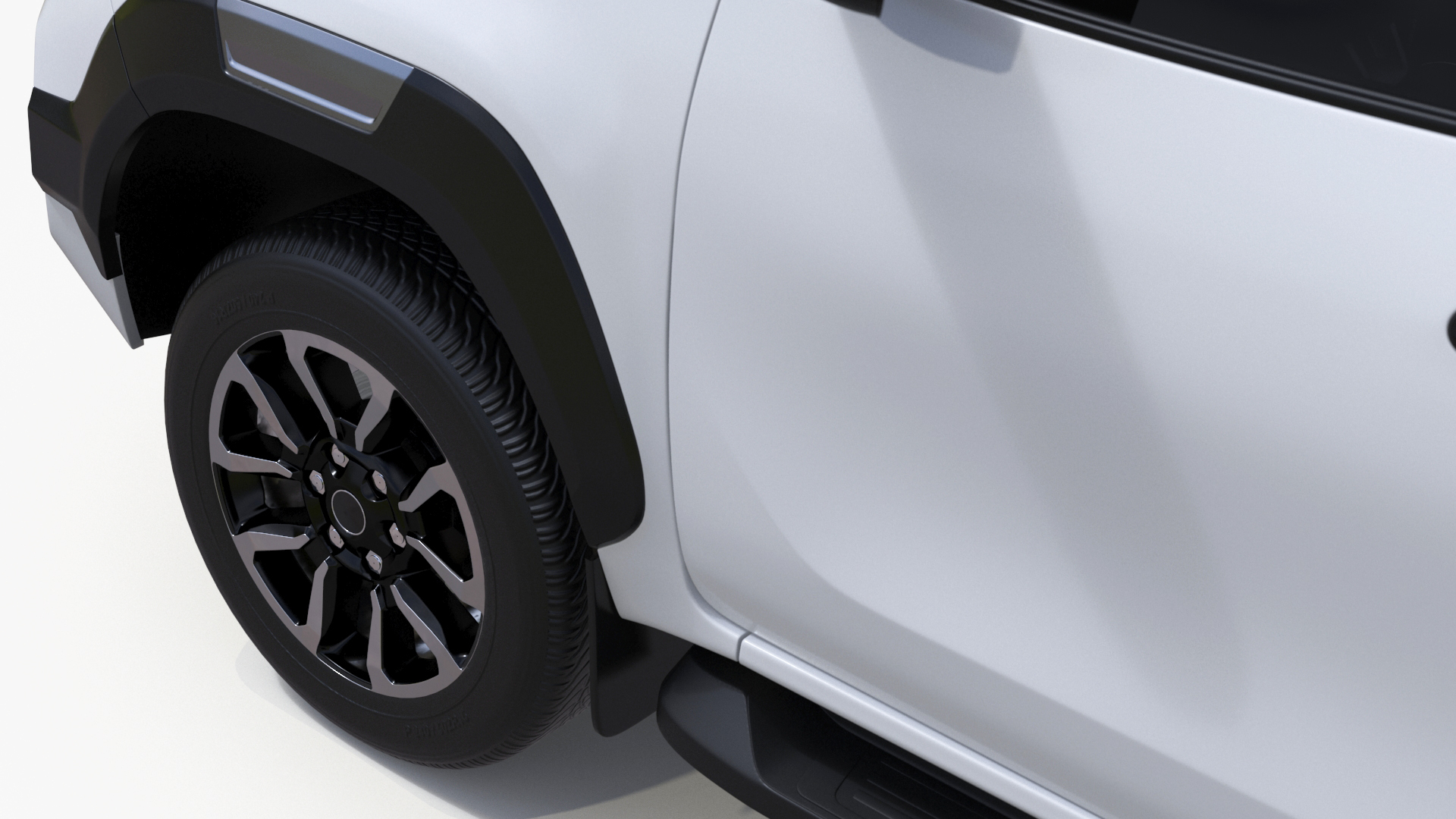 Pickup Truck Simplified White 3D model