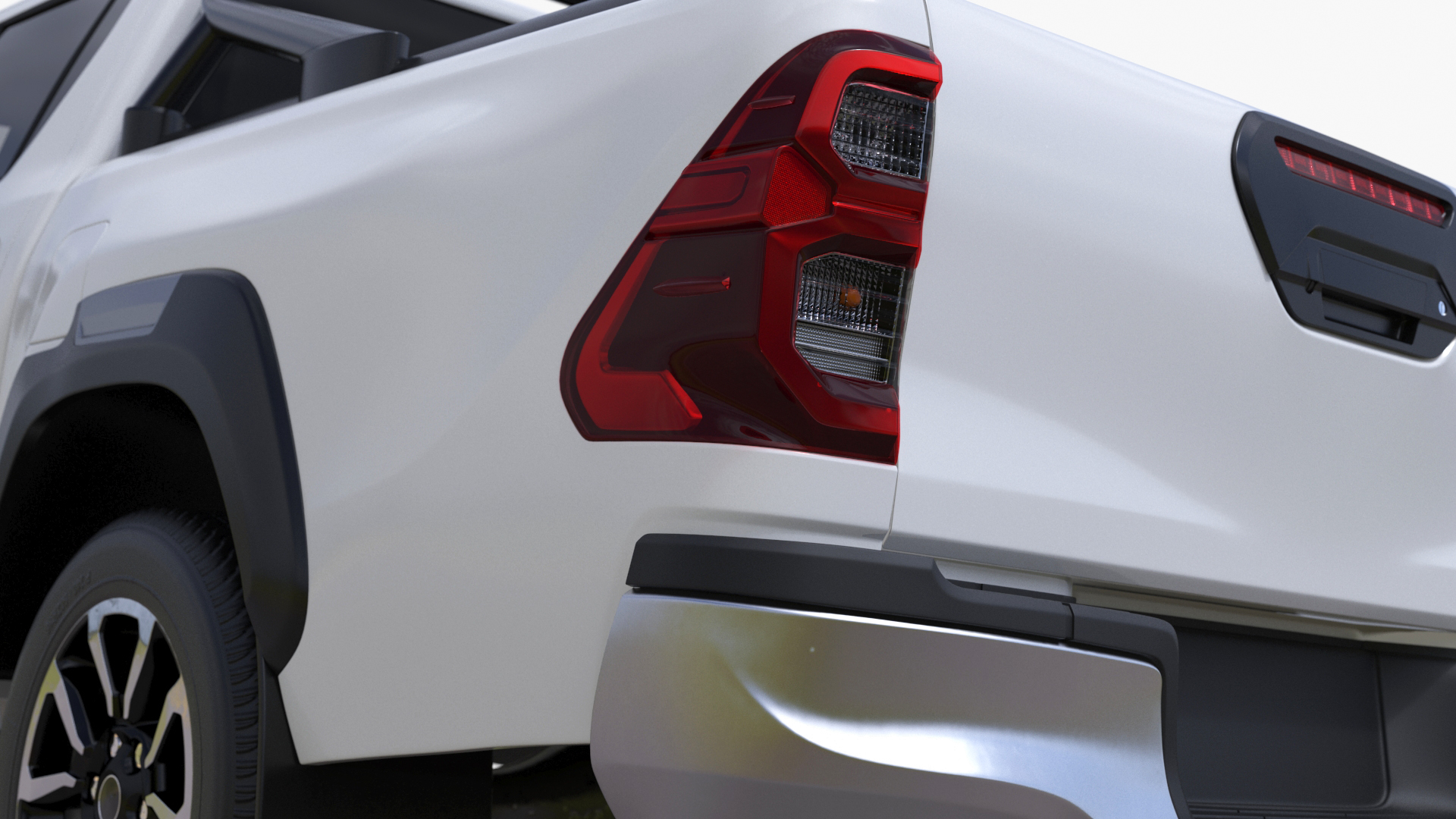Pickup Truck Simplified White 3D model