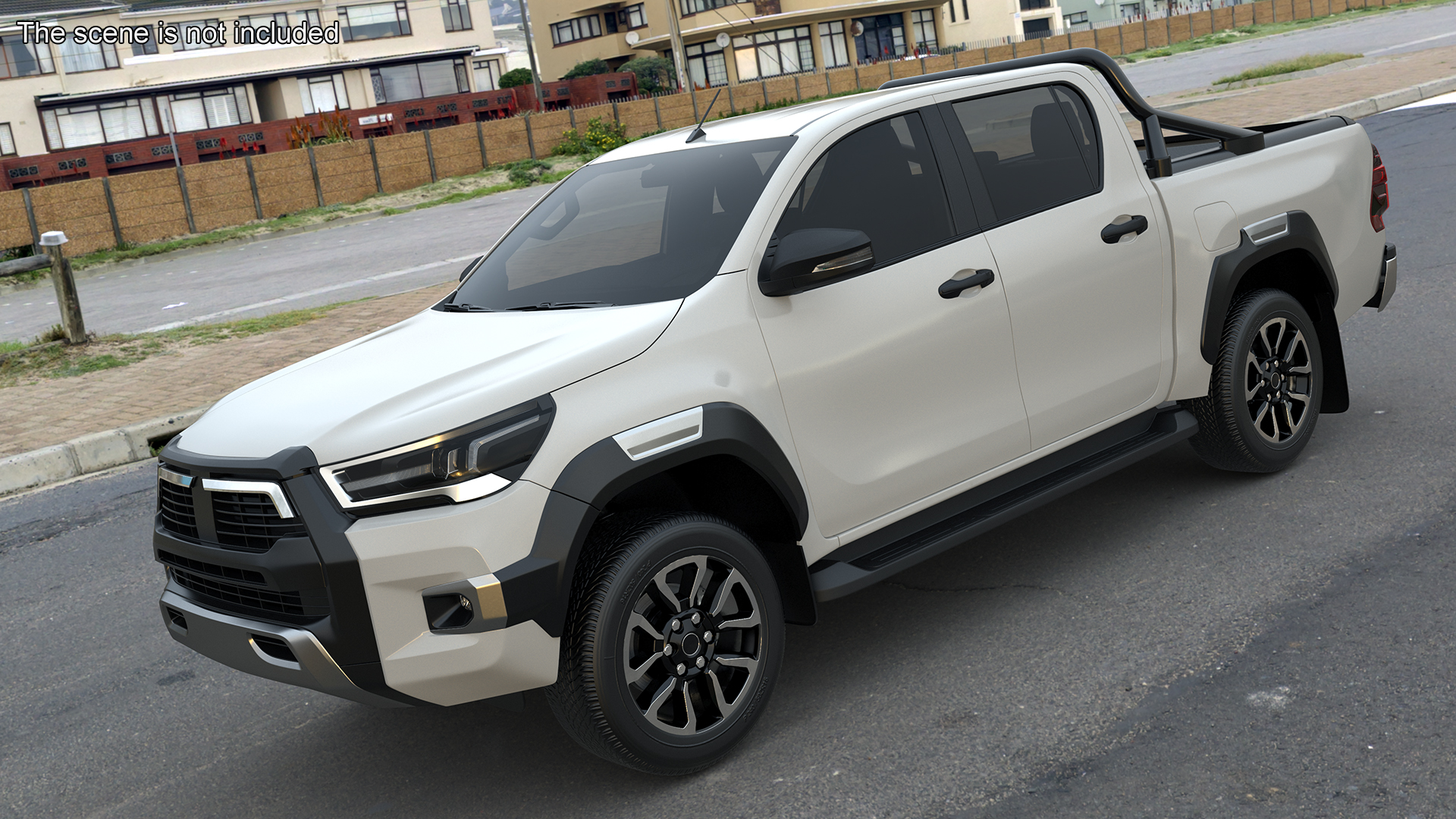 Pickup Truck Simplified White 3D model