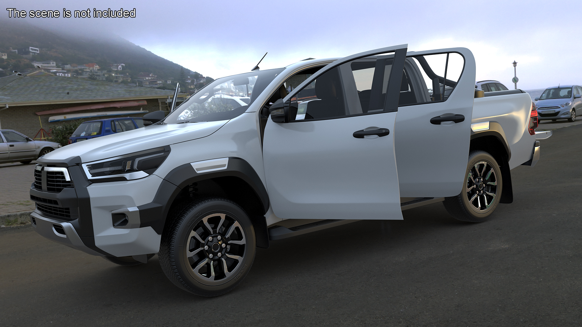 Pickup Truck Simplified White 3D model