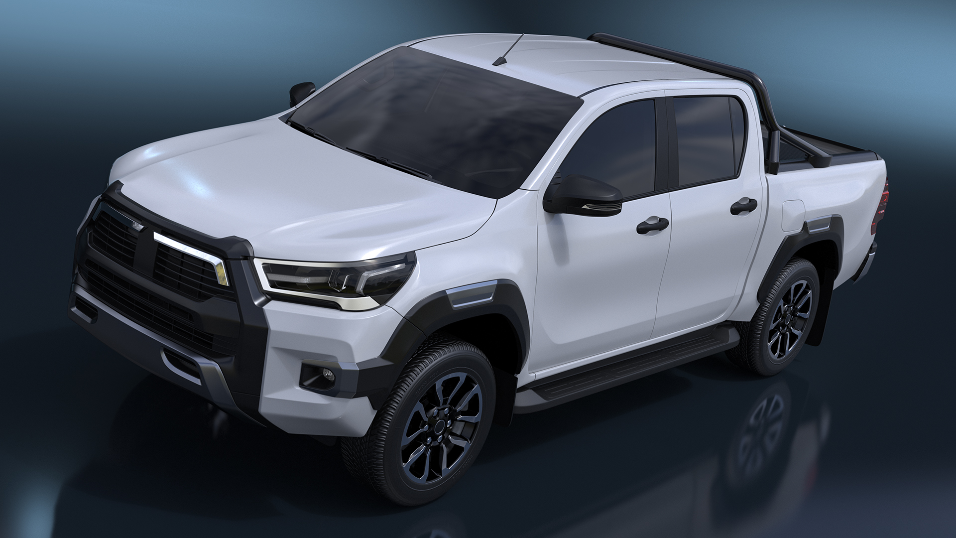 Pickup Truck Simplified White 3D model