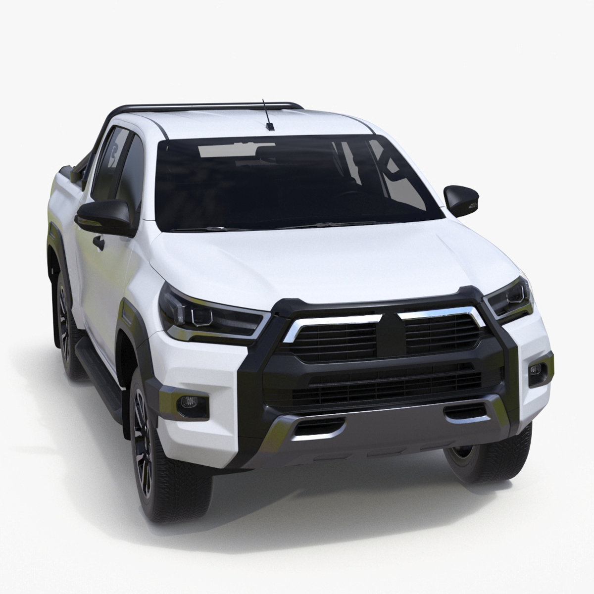 Pickup Truck Simplified White 3D model