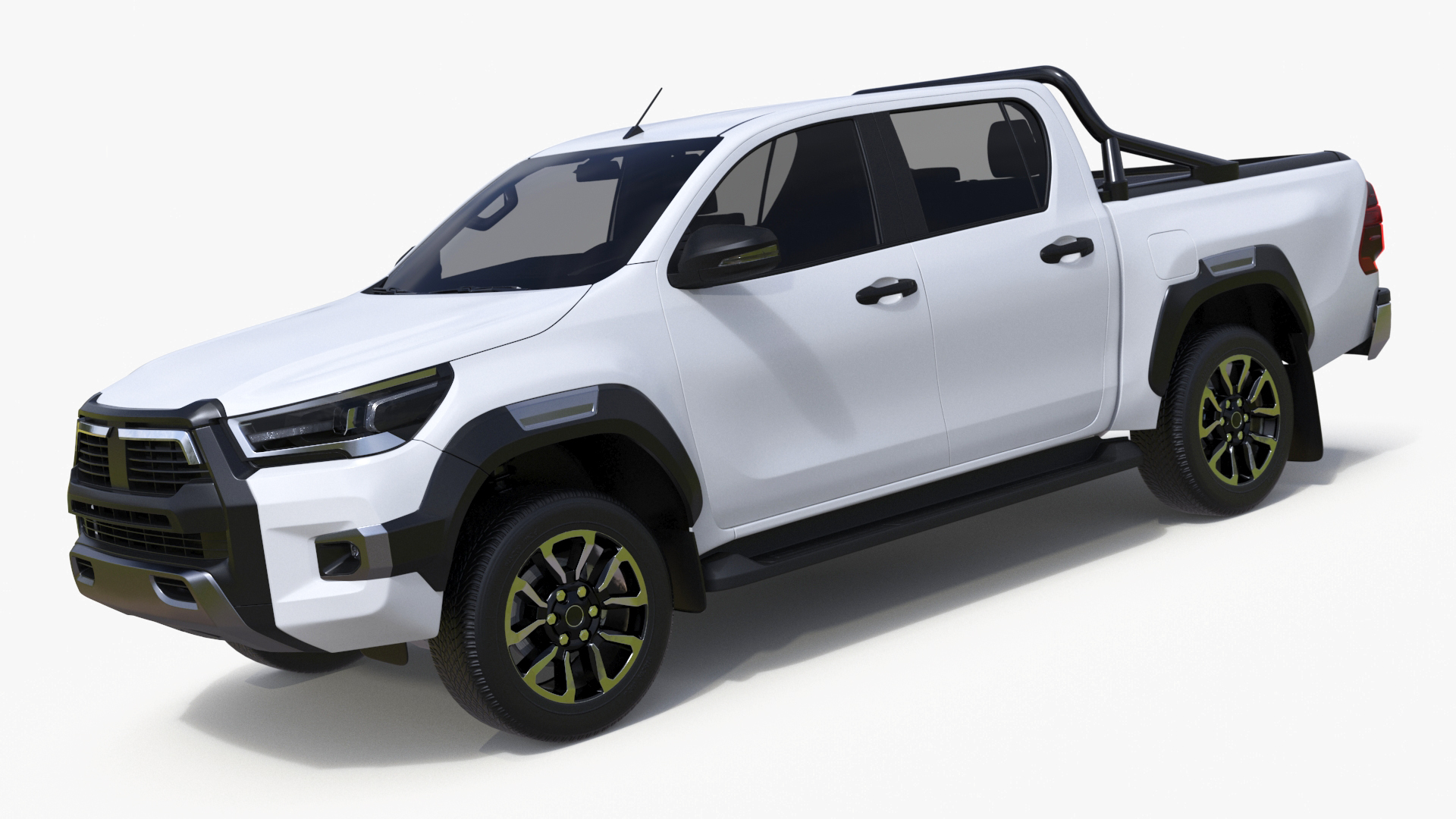 Pickup Truck Simplified White 3D model