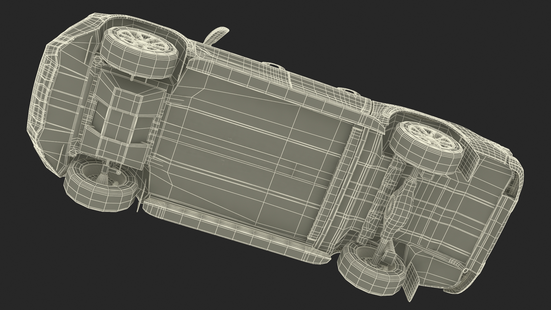 Pickup Truck Simplified White 3D model