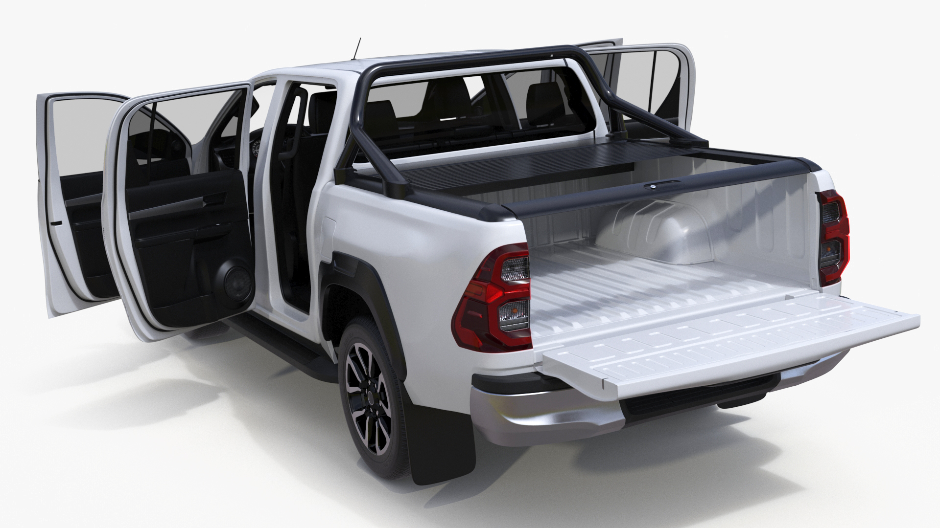 Pickup Truck Simplified White 3D model