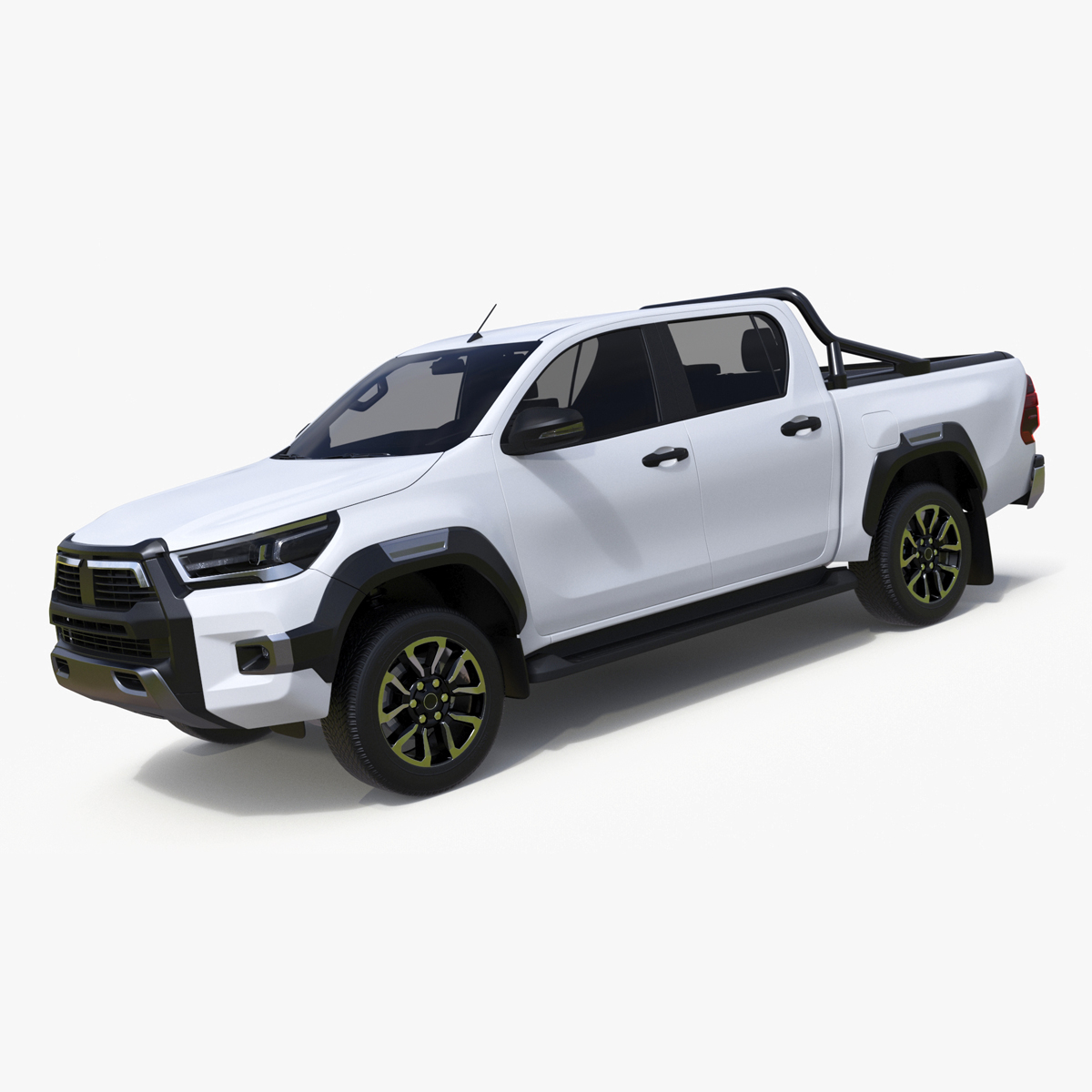 Pickup Truck Simplified White 3D model