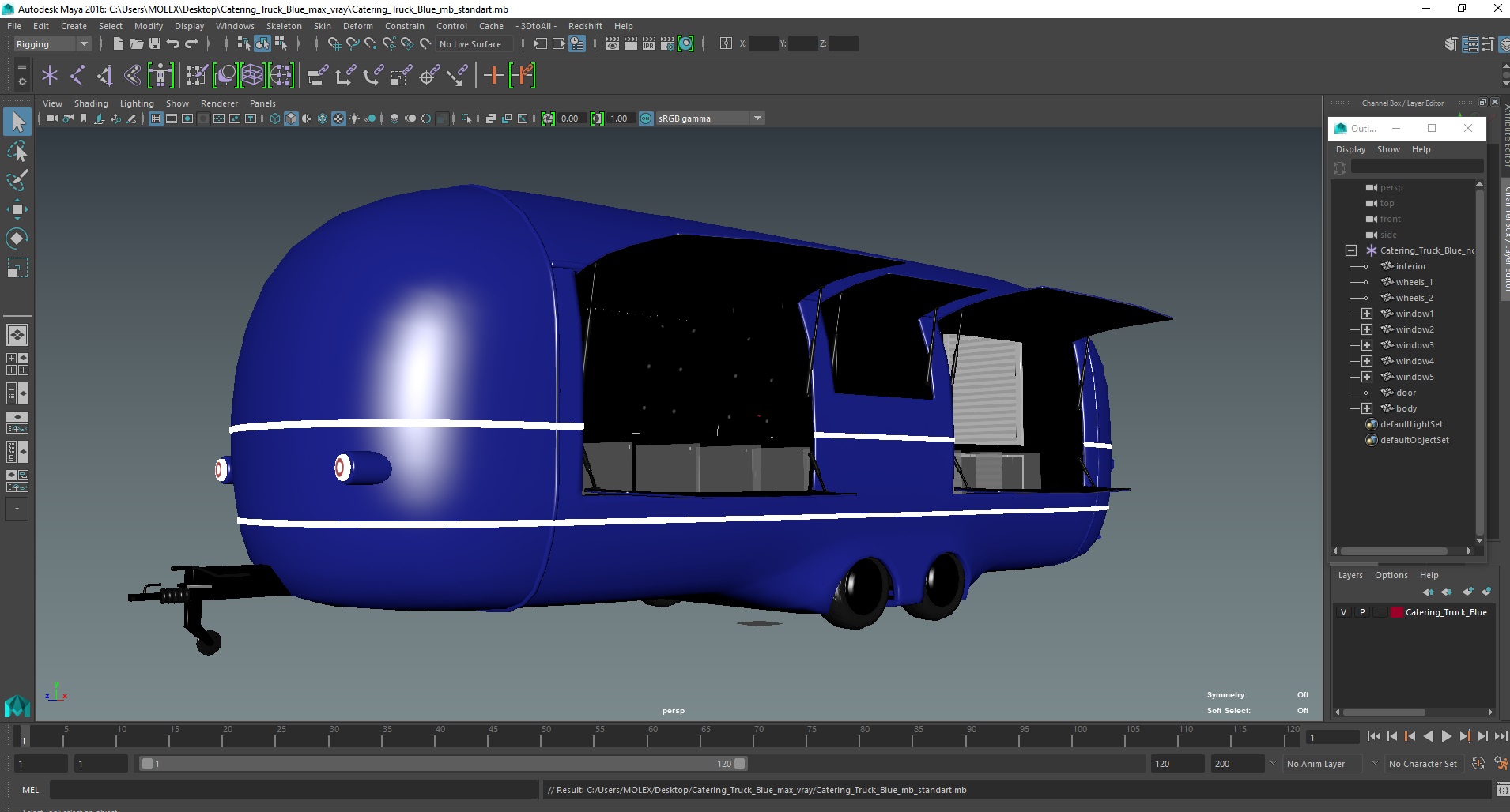 Catering Truck Blue 3D model