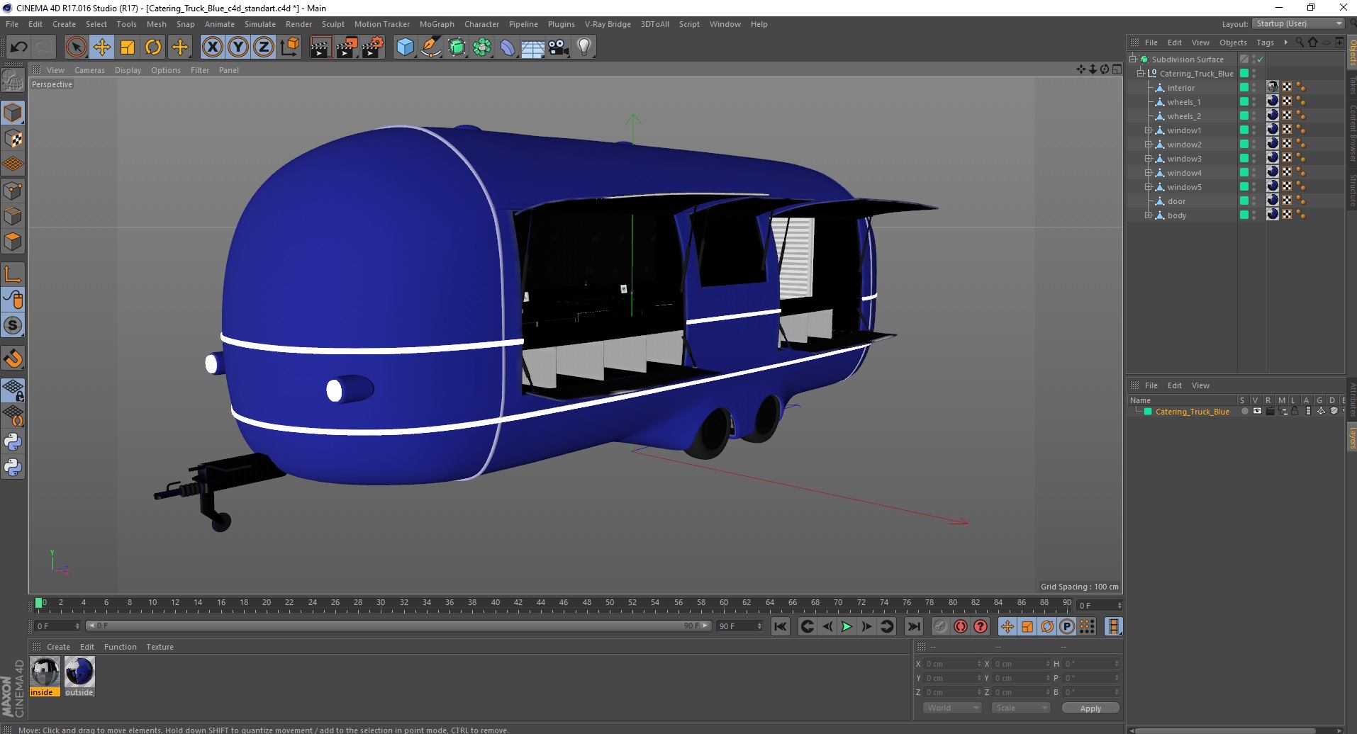 Catering Truck Blue 3D model