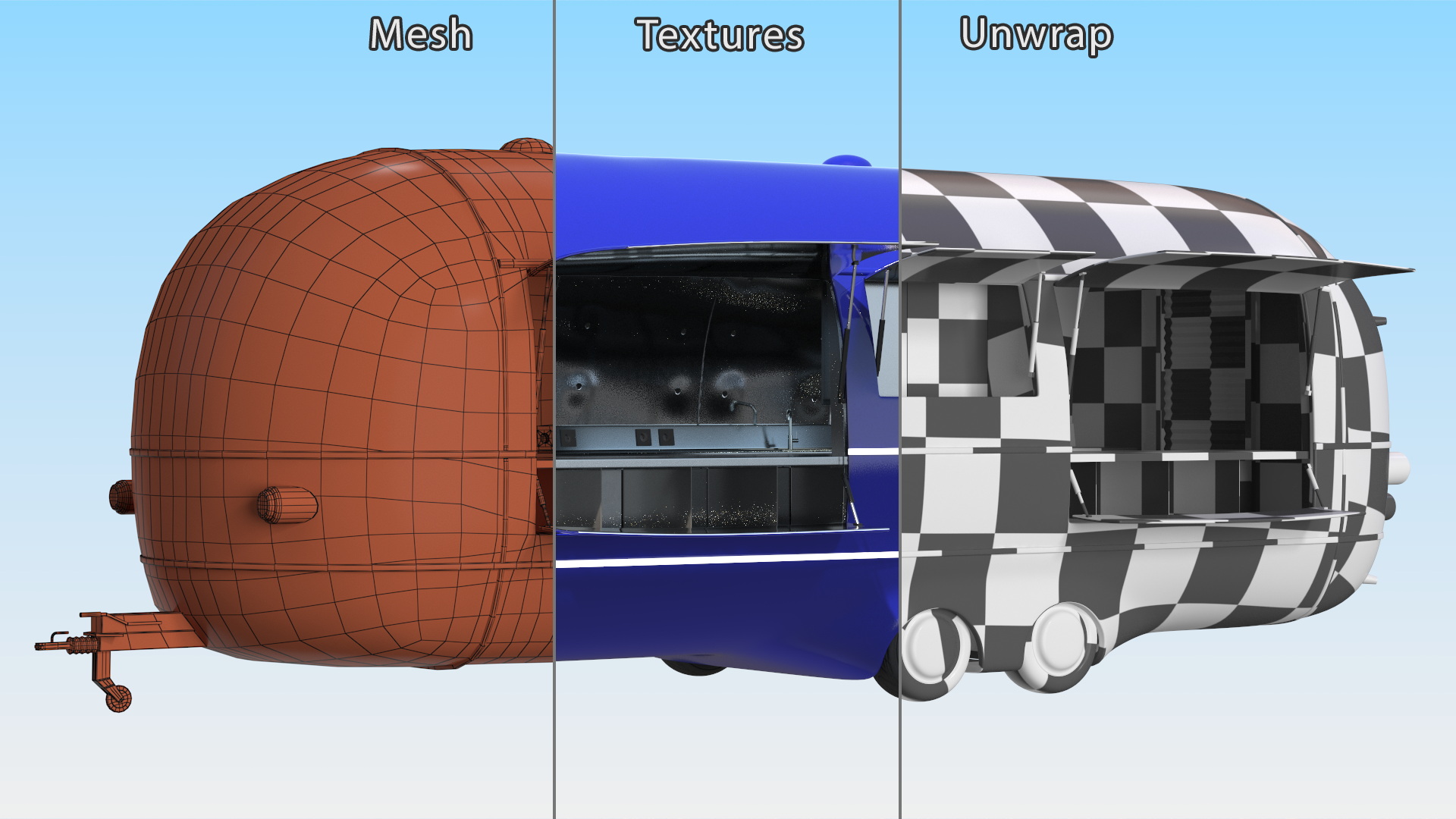 Catering Truck Blue 3D model