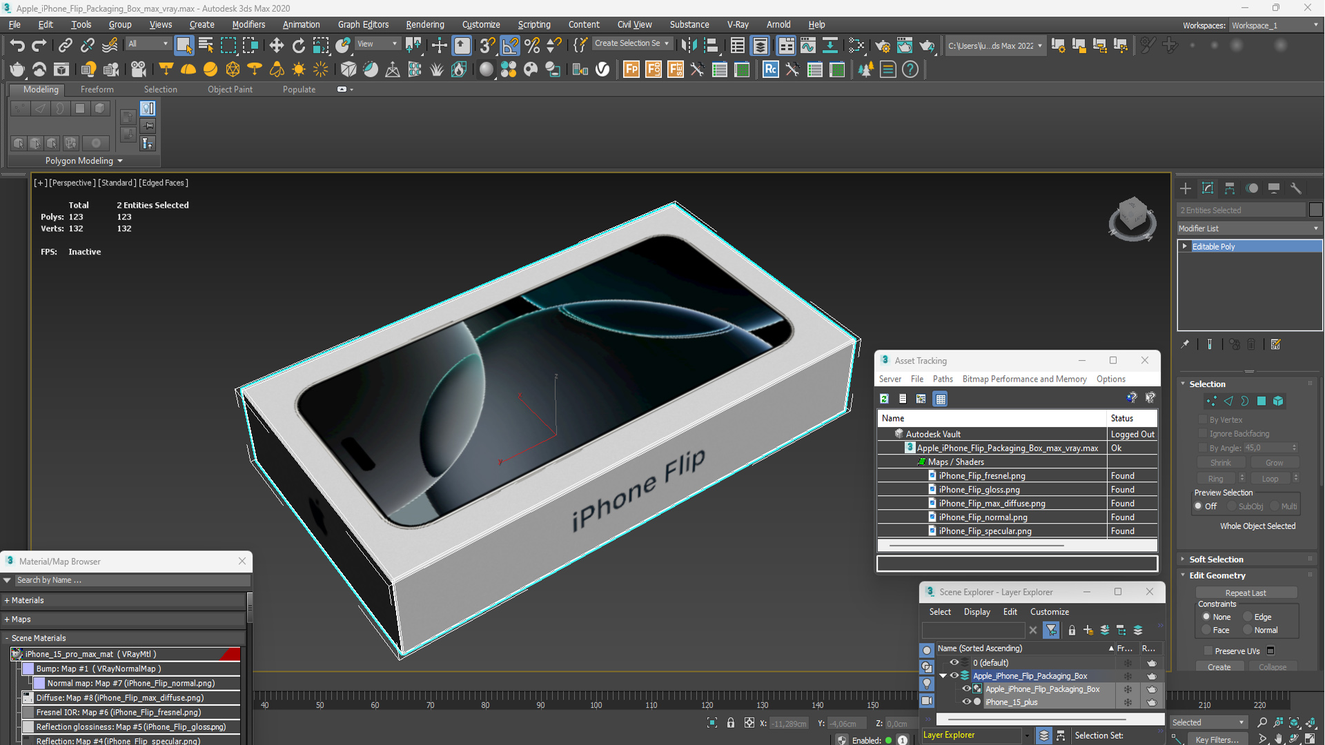 3D Apple iPhone Flip Packaging Box