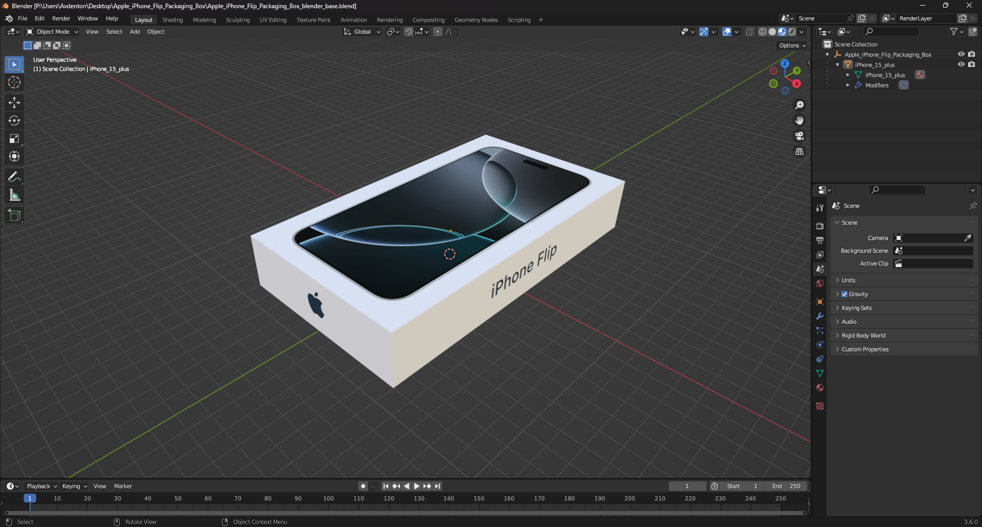 3D Apple iPhone Flip Packaging Box