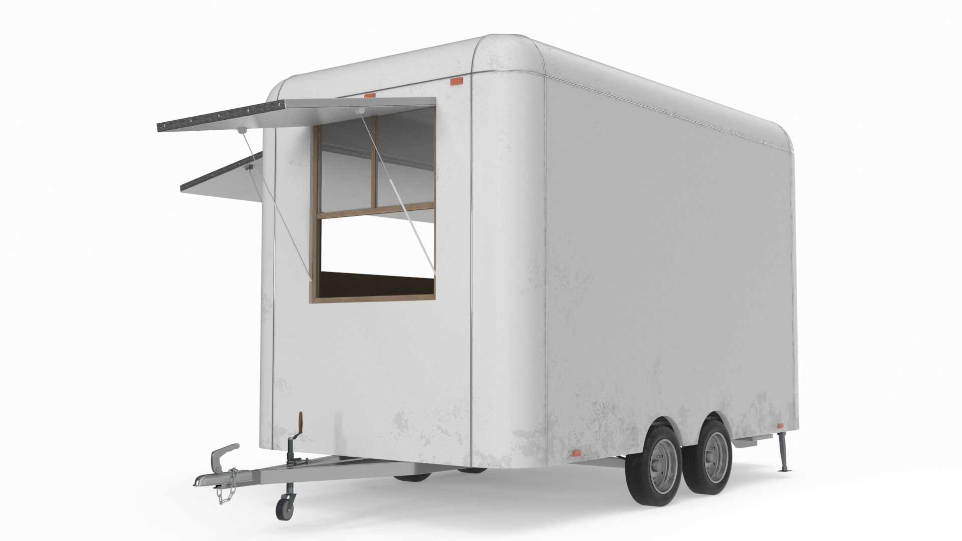 3D Mobile Food Trailer White Empty