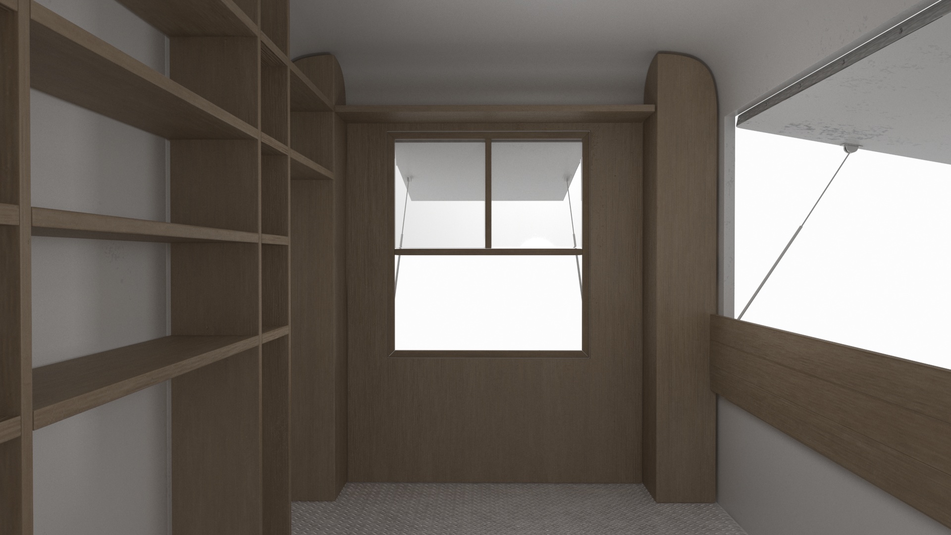 3D Mobile Food Trailer White Empty