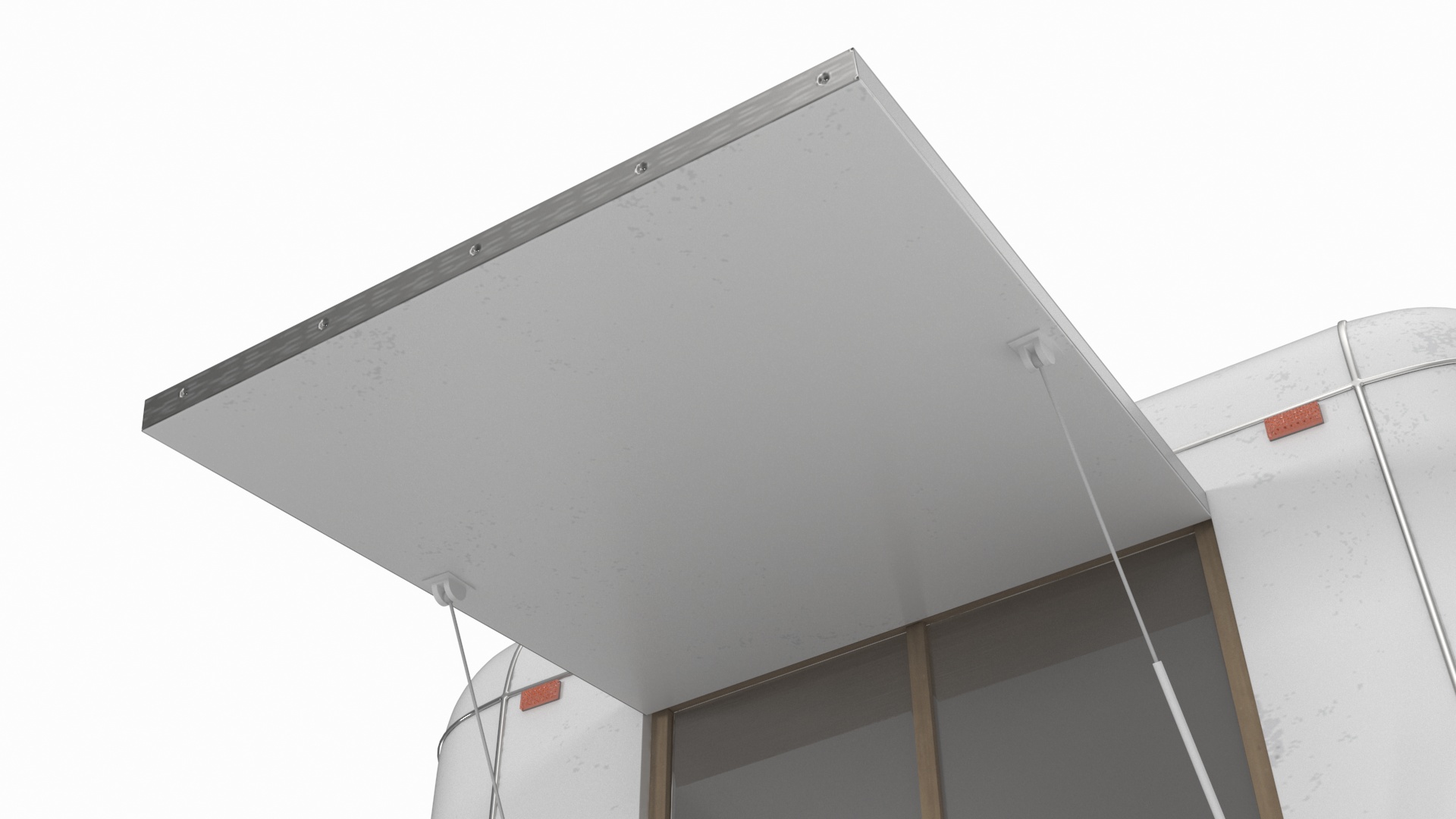 3D Mobile Food Trailer White Empty
