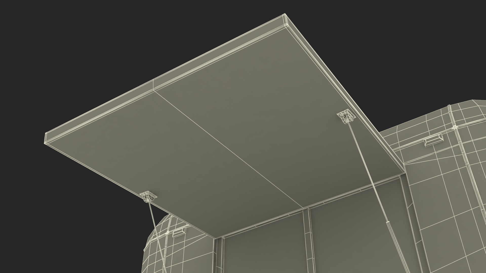 3D Mobile Food Trailer White Empty