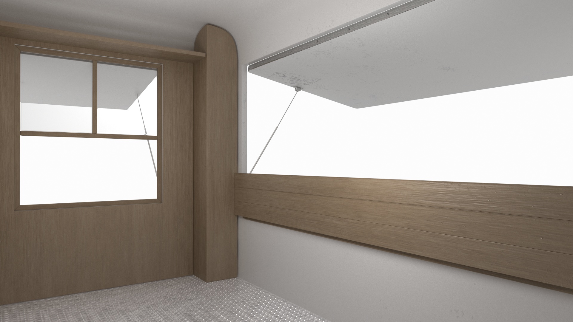 3D Mobile Food Trailer White Empty