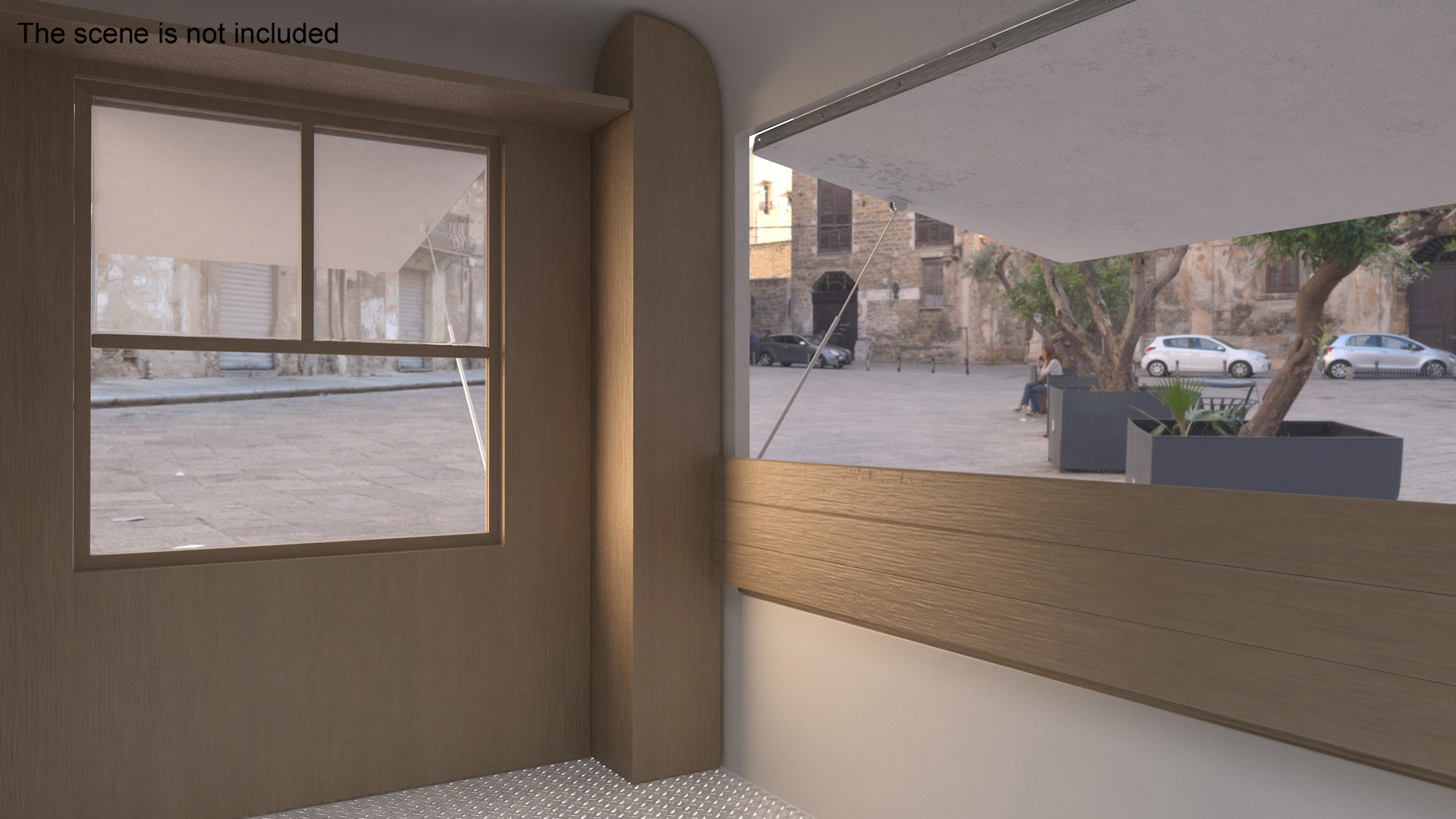 3D Mobile Food Trailer White Empty