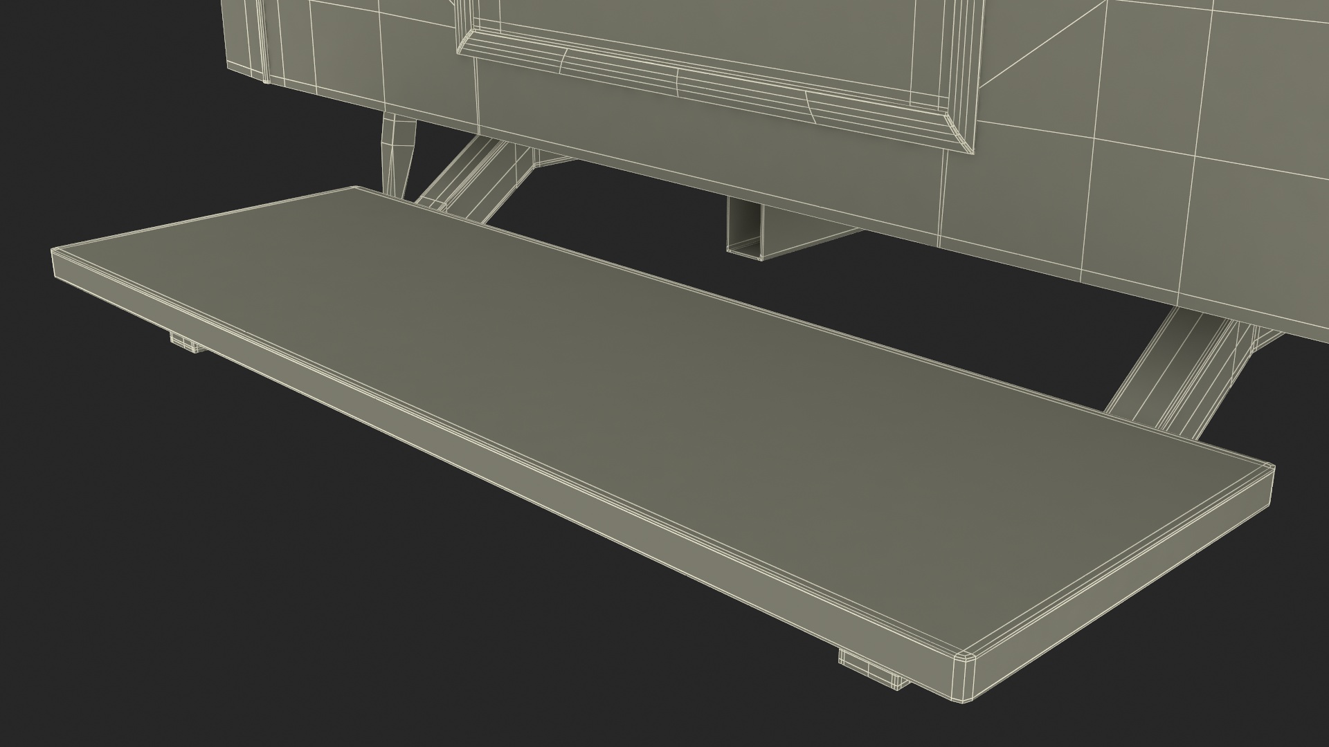 3D Mobile Food Trailer White Empty