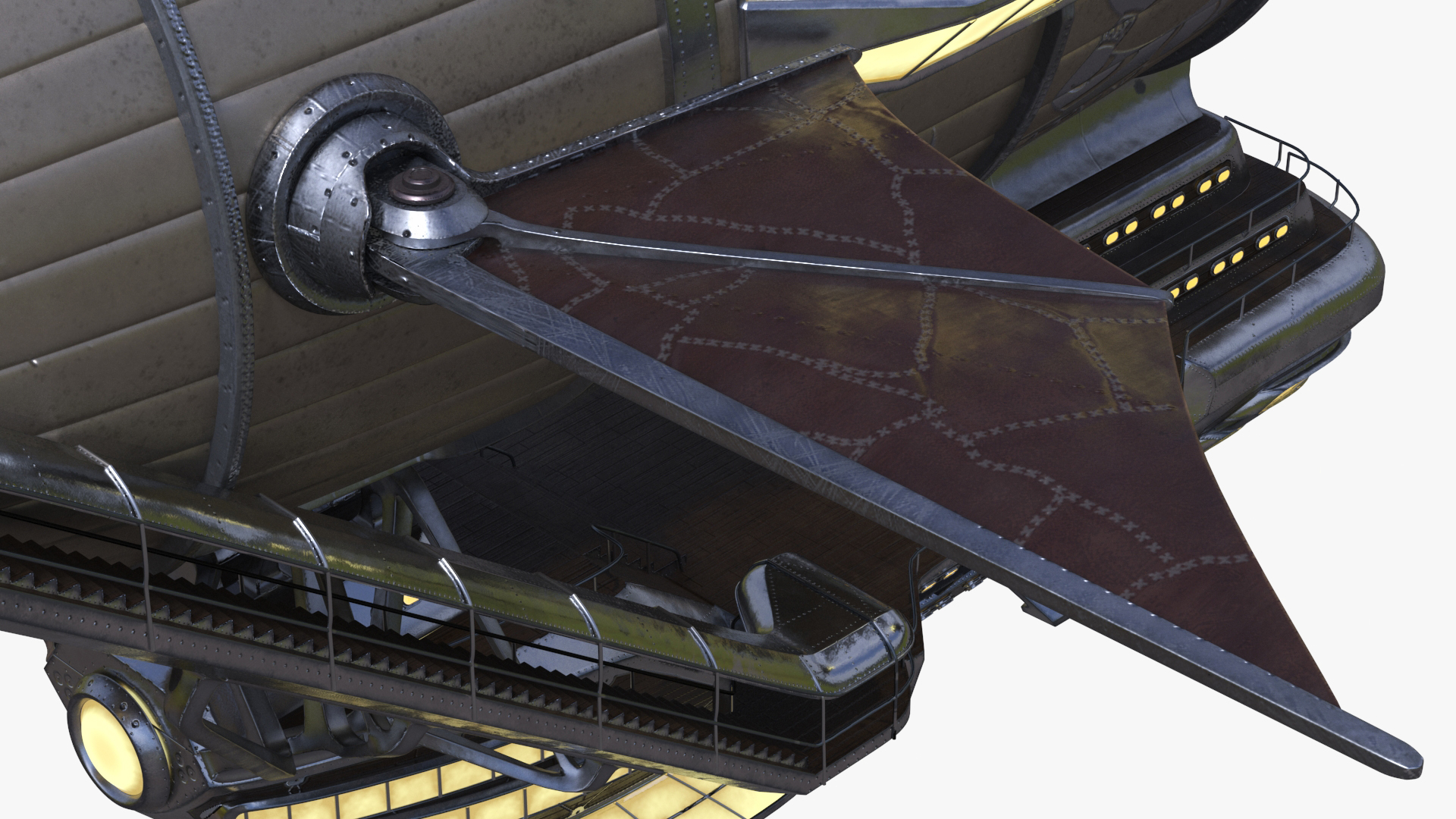 Steampunk Blimp Rigged 3D
