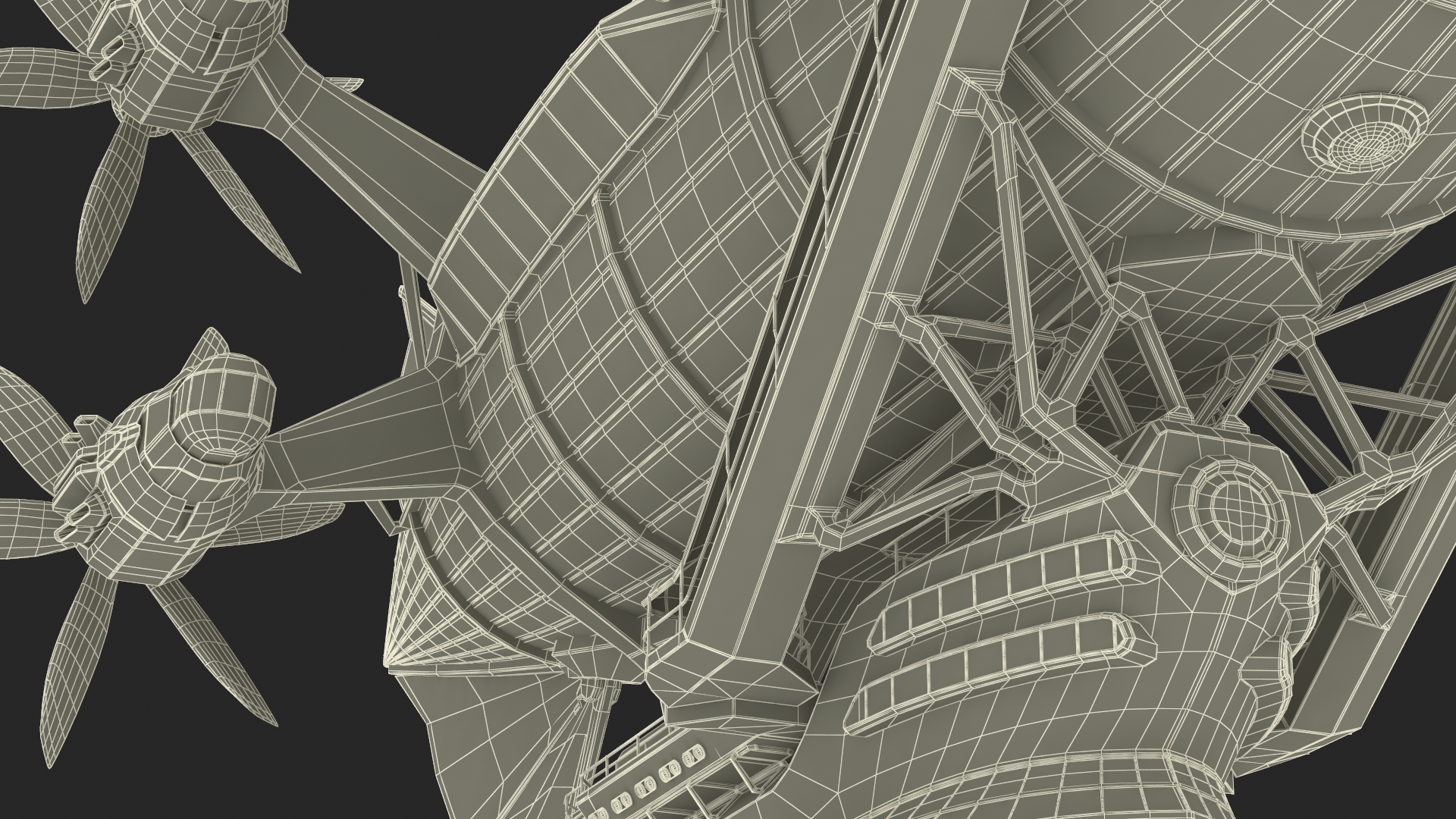 Steampunk Blimp Rigged 3D