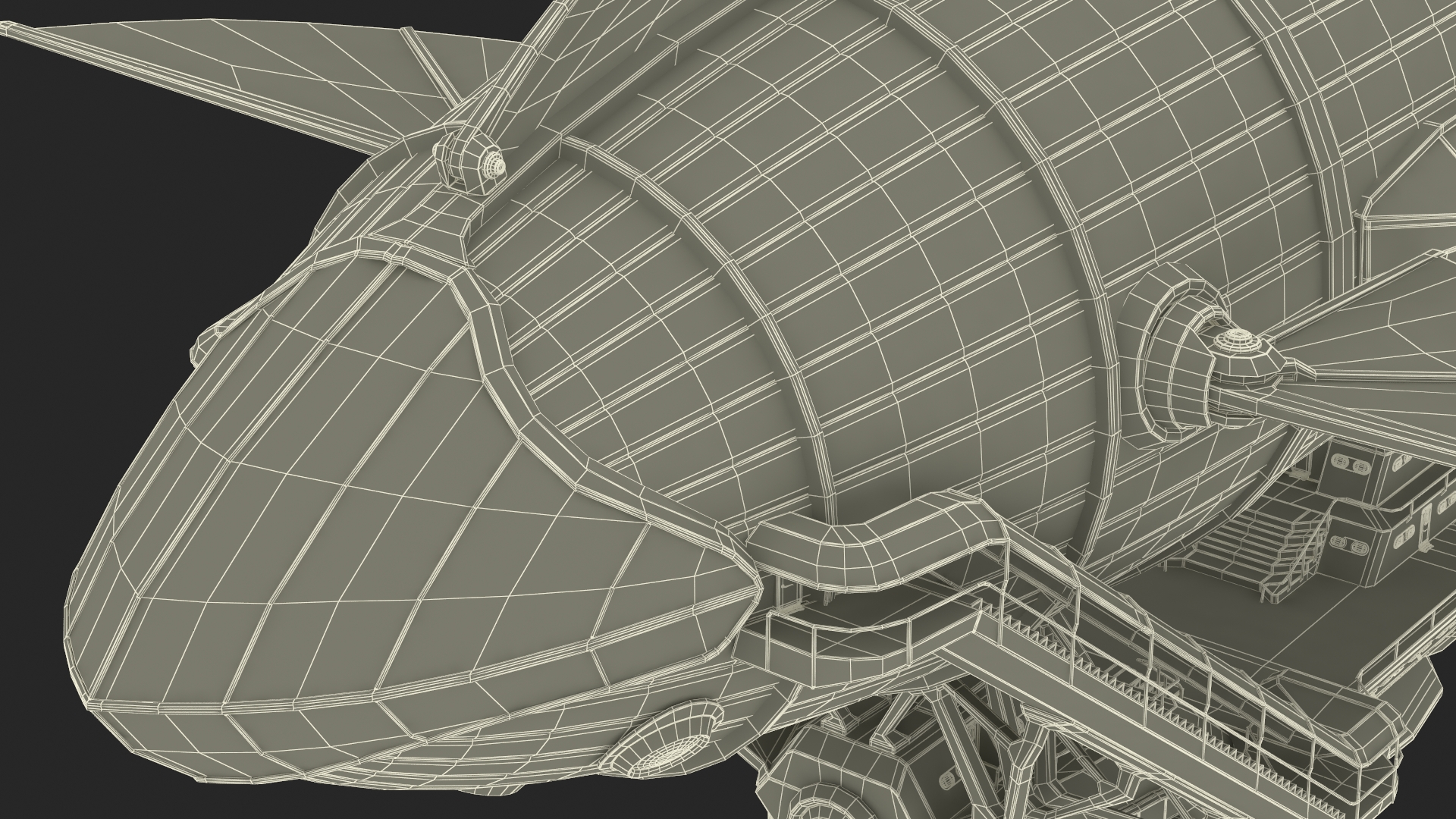 Steampunk Blimp Rigged 3D