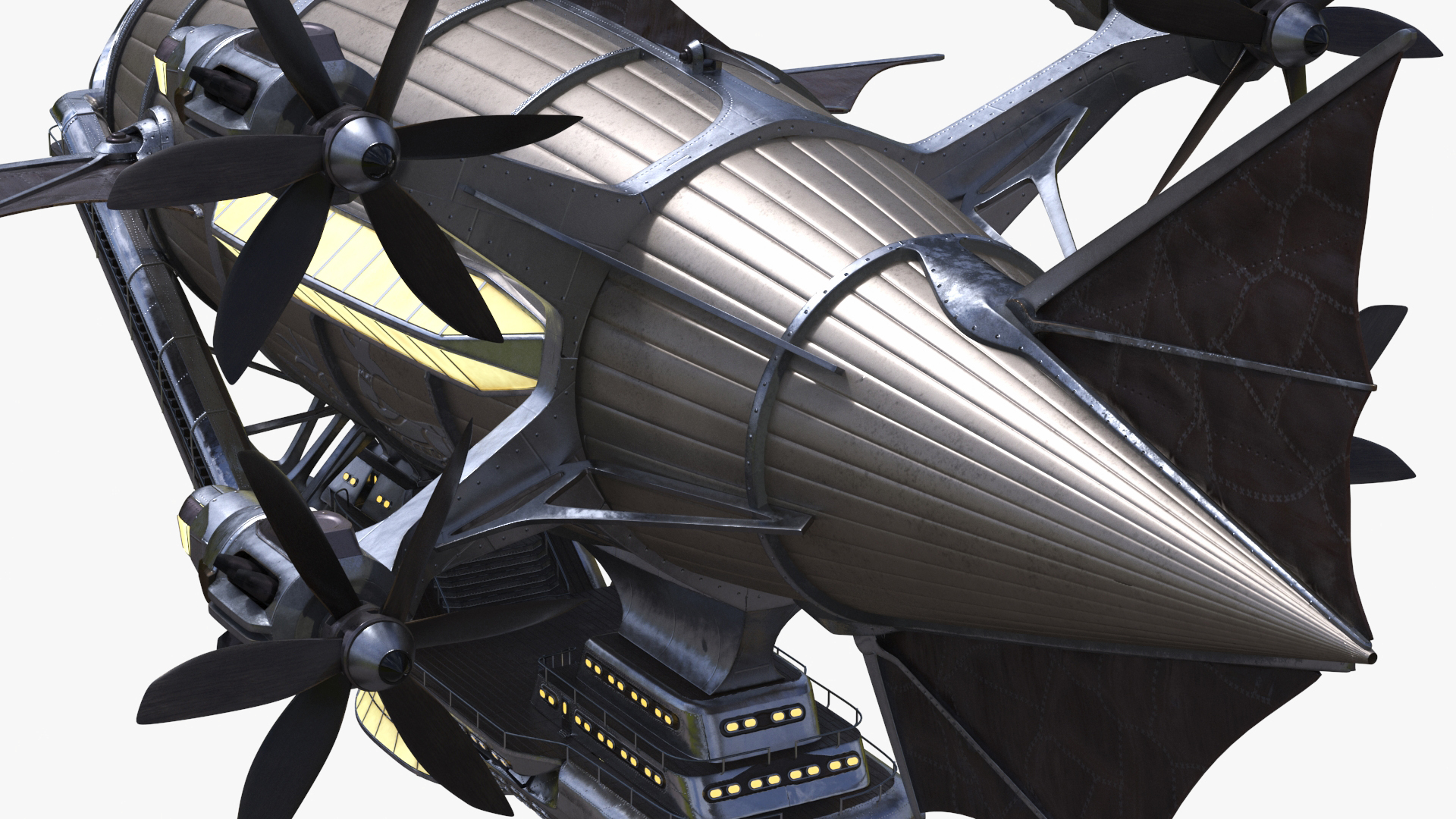 Steampunk Blimp Rigged 3D