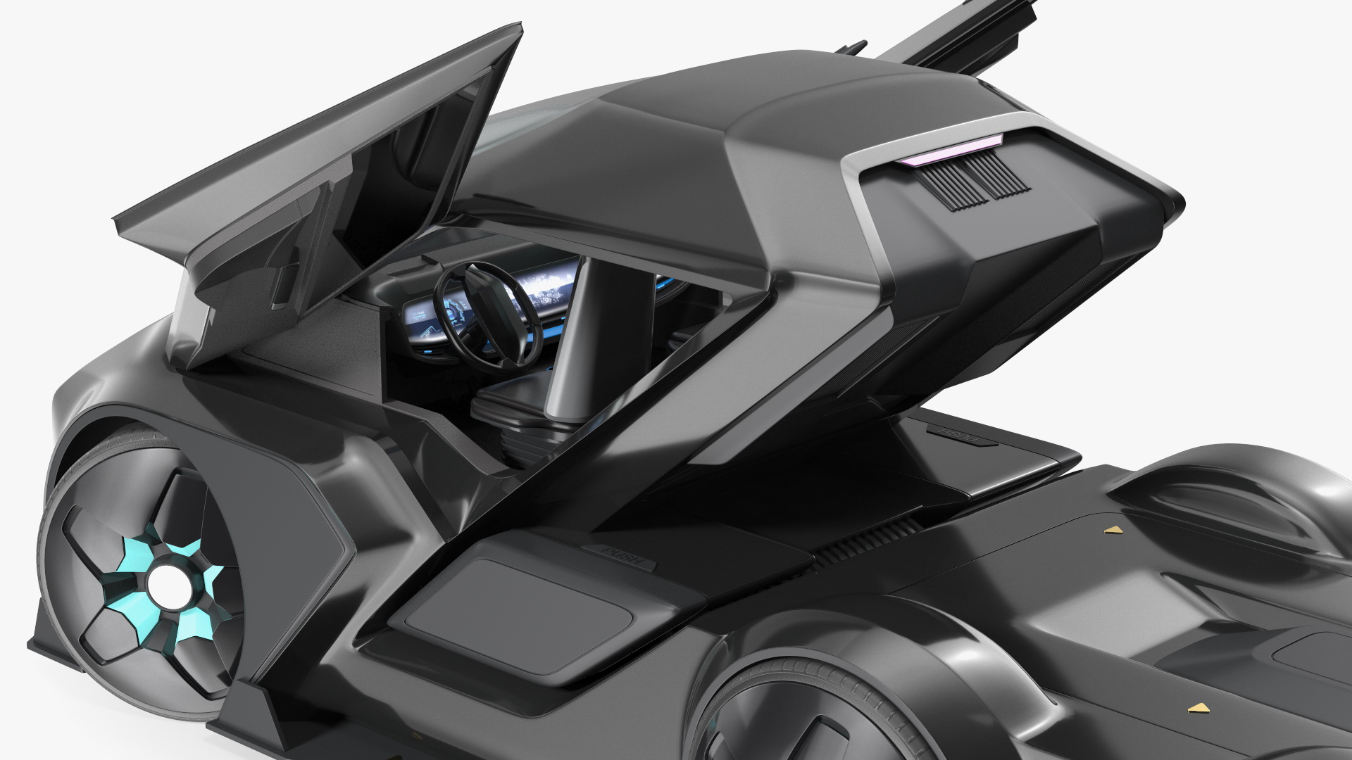 3D Fantastic Hi-Tech Truck Black Rigged