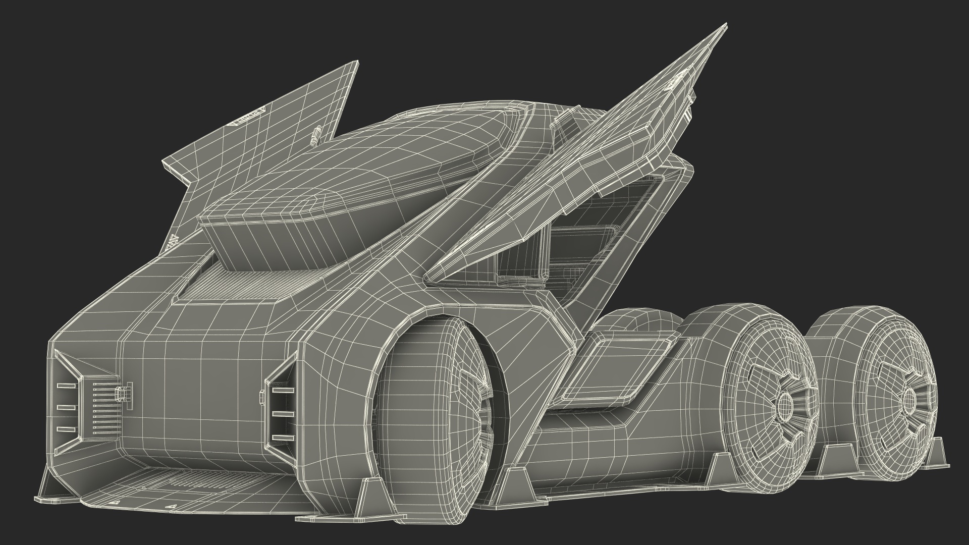 3D Fantastic Hi-Tech Truck Black Rigged