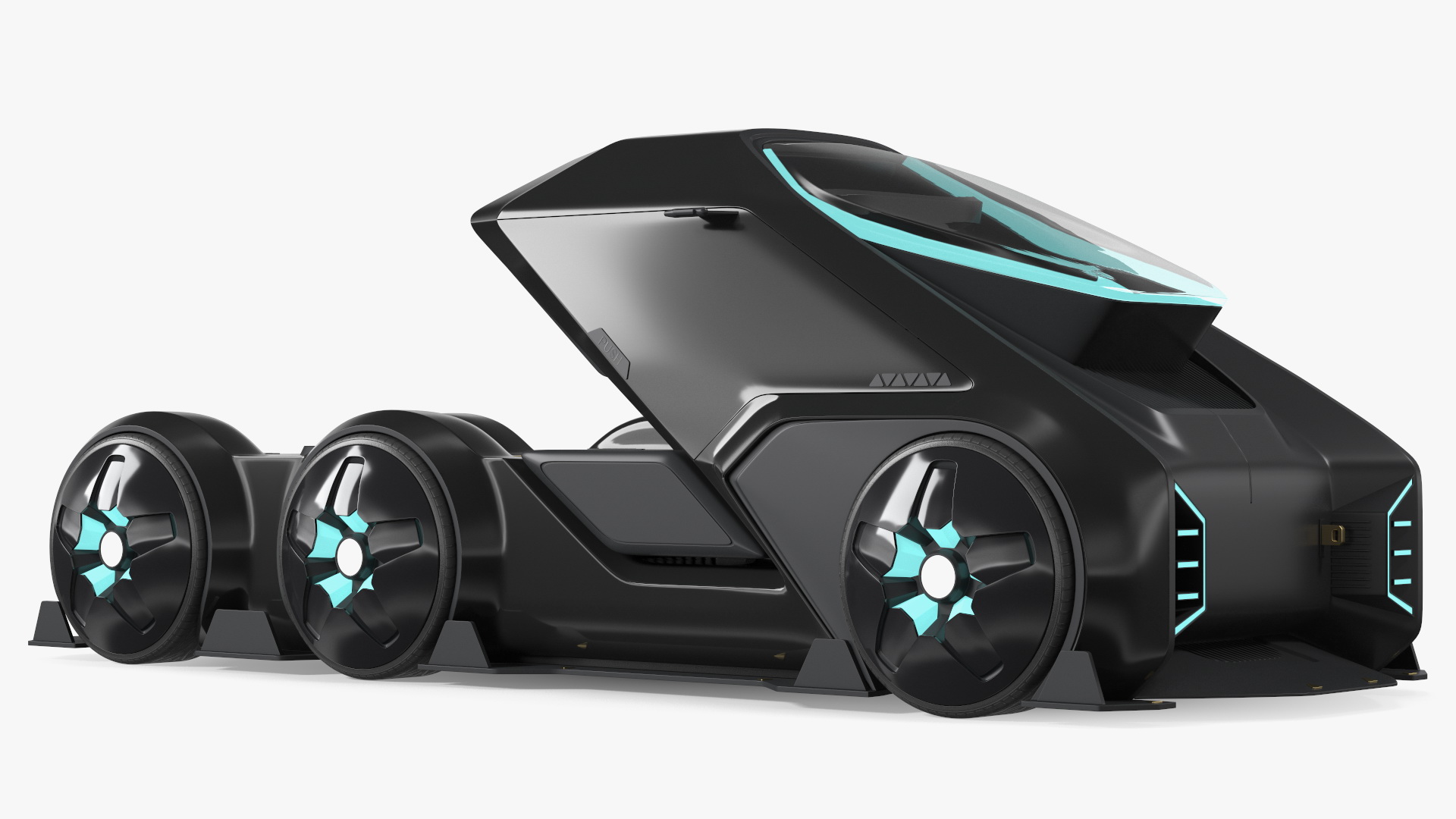 3D Fantastic Hi-Tech Truck Black Rigged