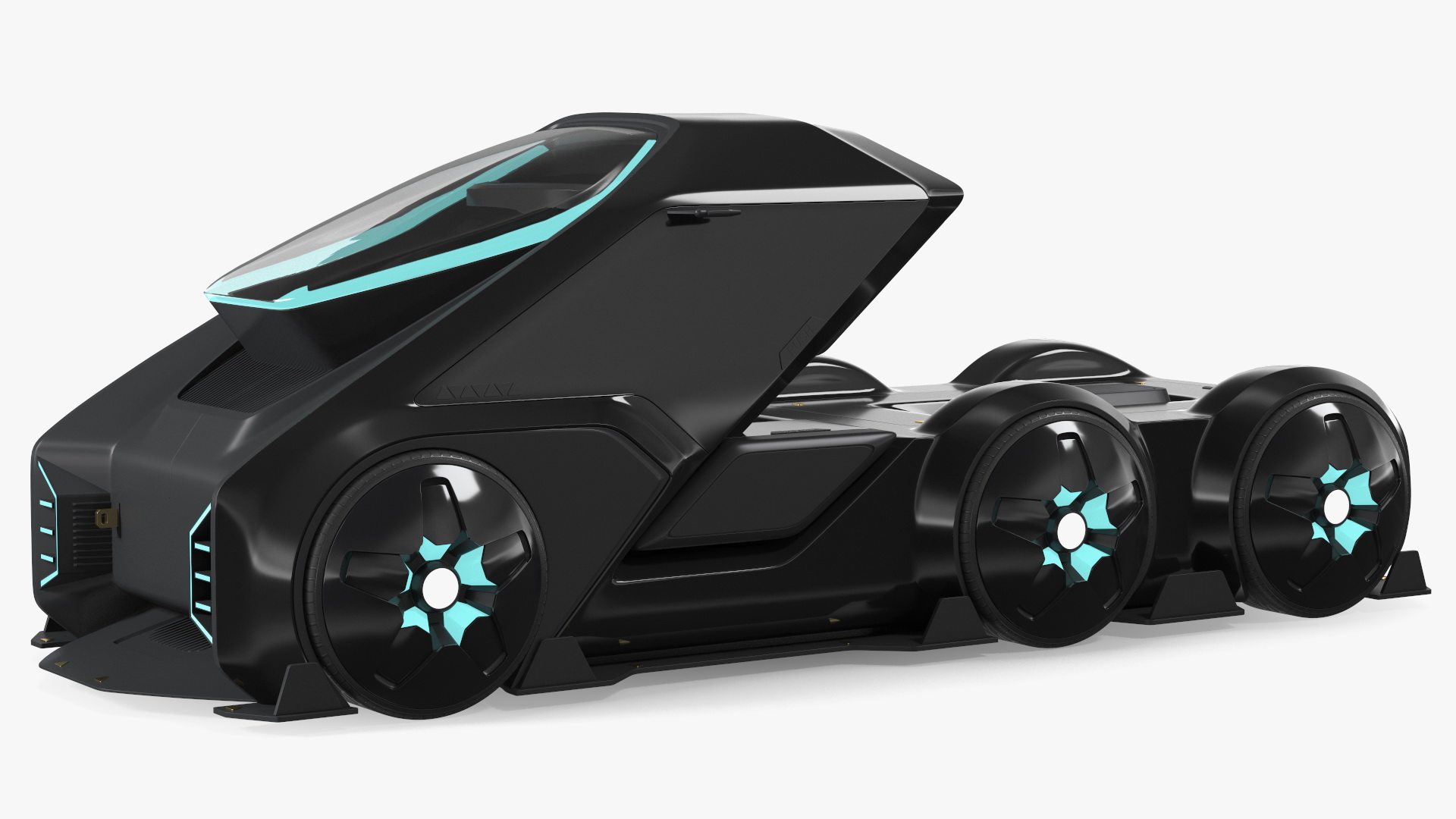 3D Fantastic Hi-Tech Truck Black Rigged