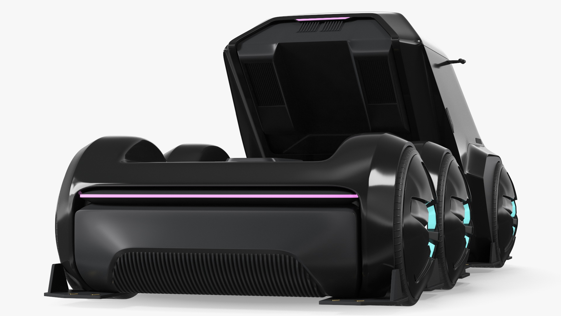 3D Fantastic Hi-Tech Truck Black Rigged
