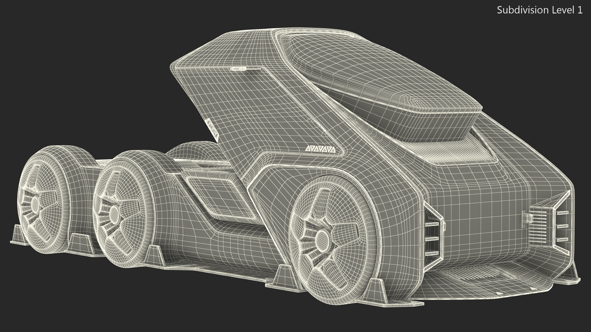 3D Fantastic Hi-Tech Truck Black Rigged