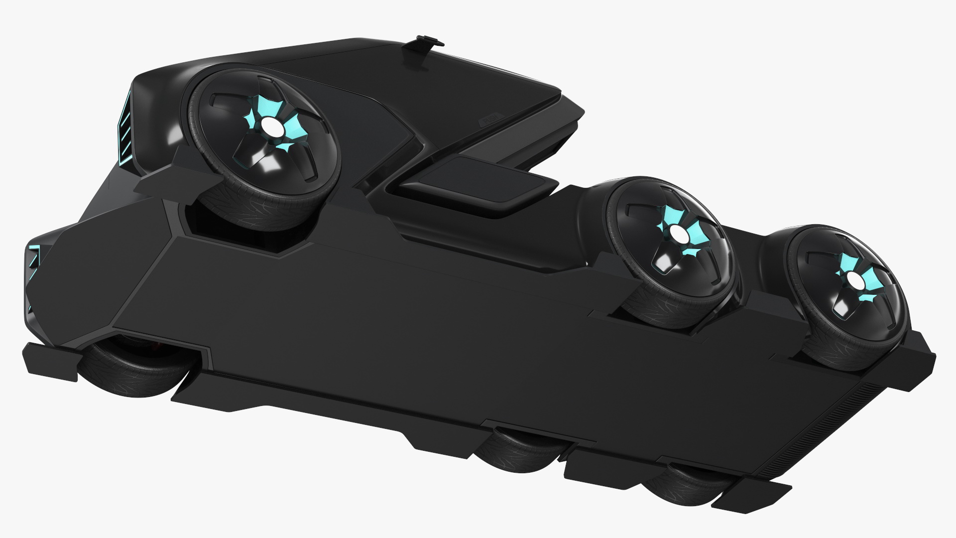 3D Fantastic Hi-Tech Truck Black Rigged