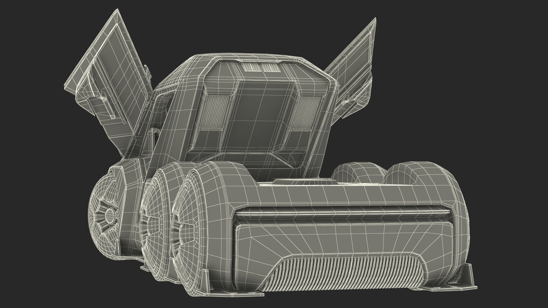 3D Fantastic Hi-Tech Truck Black Rigged