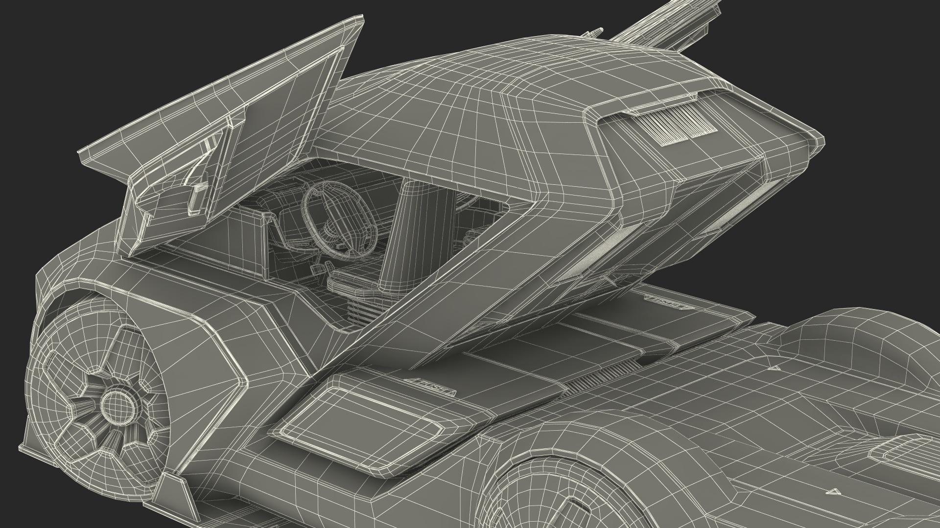 3D Fantastic Hi-Tech Truck Black Rigged