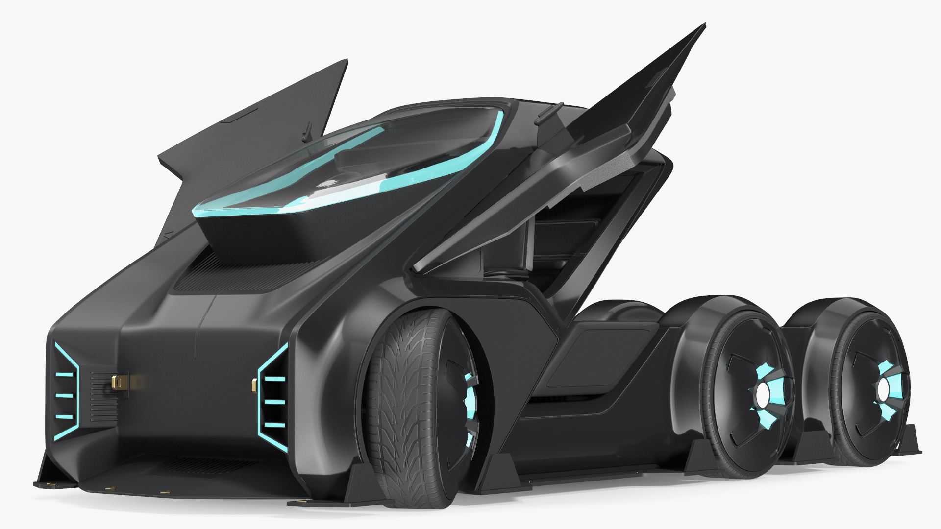 3D Fantastic Hi-Tech Truck Black Rigged